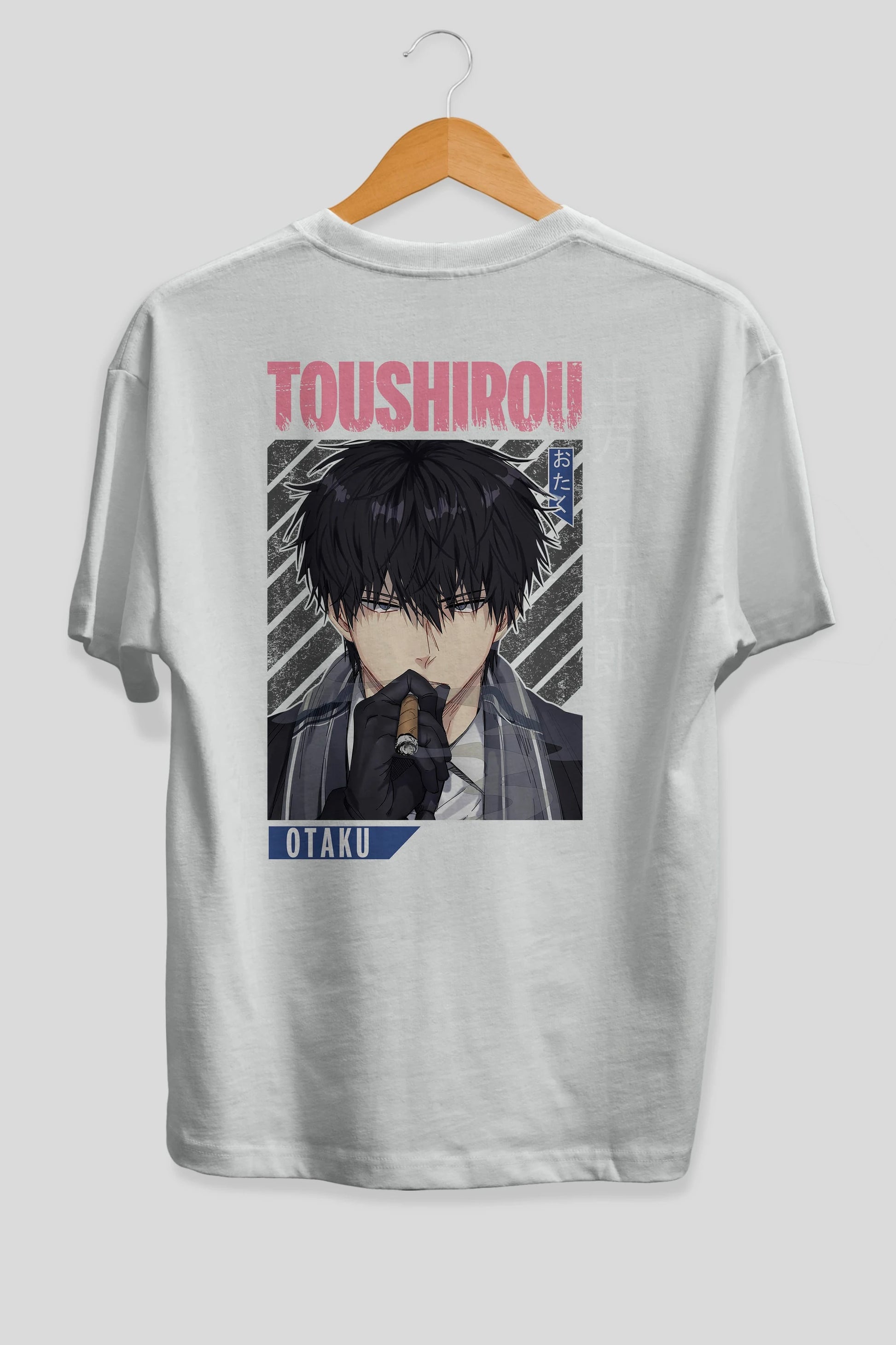 Toushirou Hijikata 2 Anime Arka Baskılı Oversize t-shirt Erkek Kadın Unisex