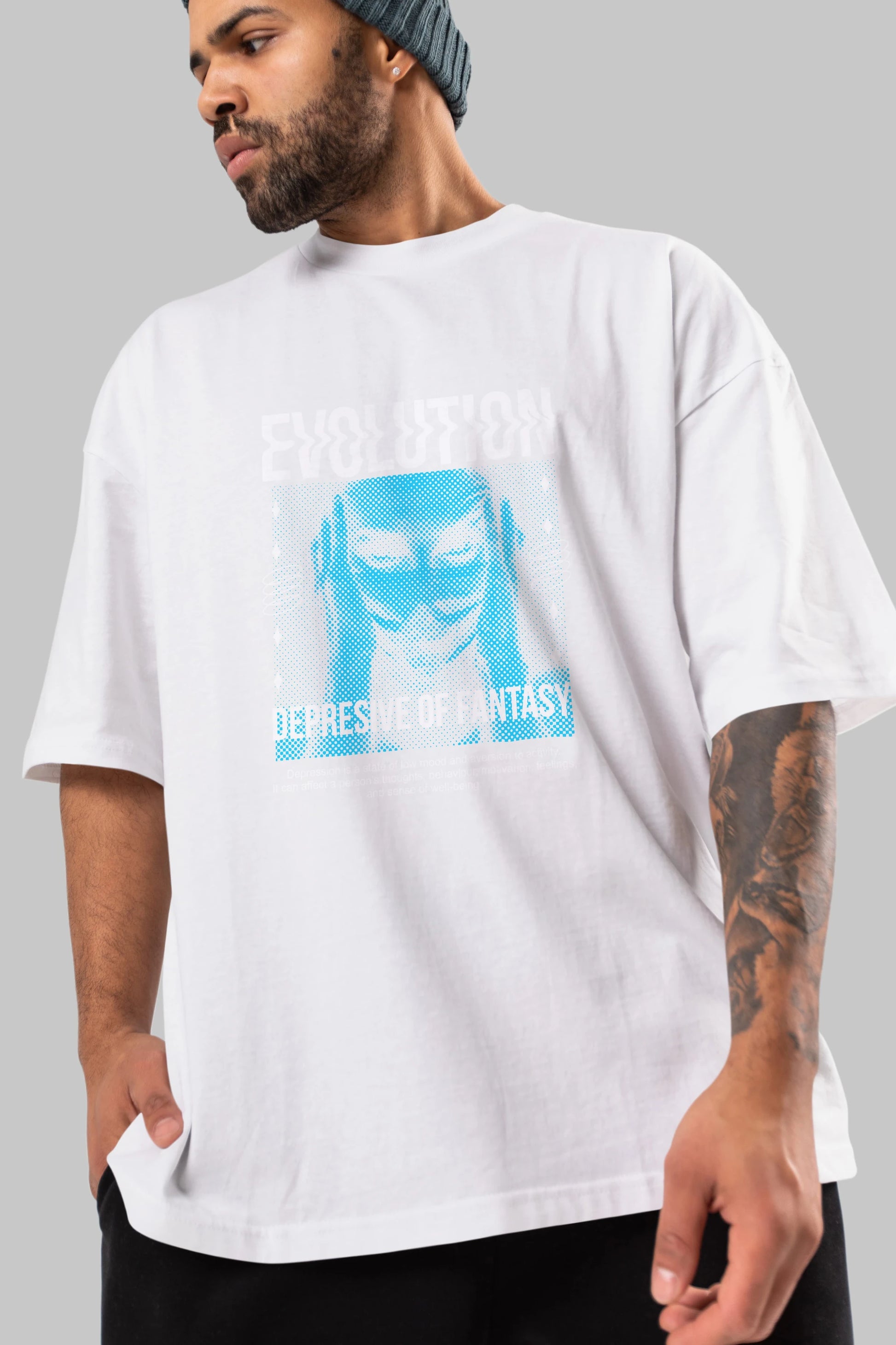 Evolution Ön Baskılı Oversize t-shirt Erkek Kadın Unisex