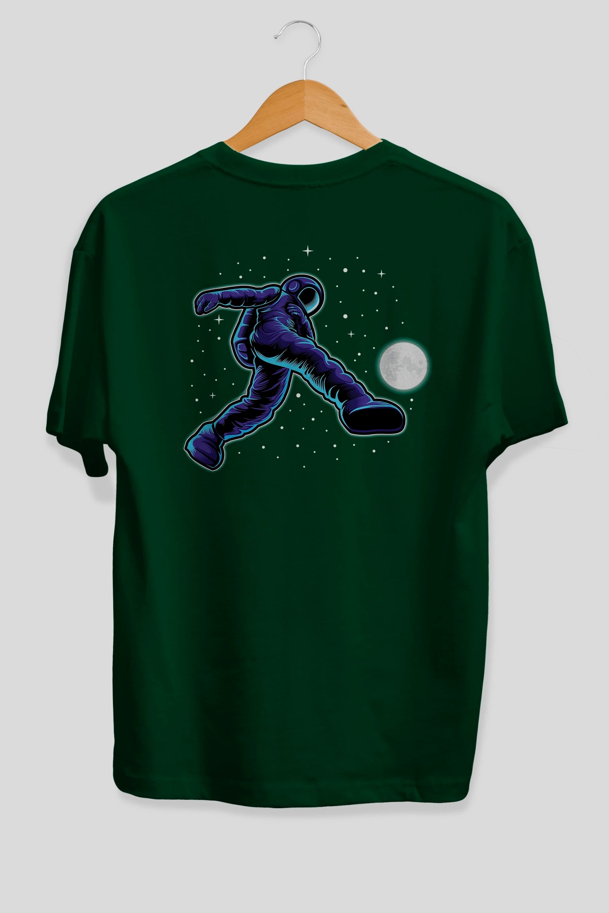 Astroball in Space Arka Baskılı Oversize t-shirt Erkek Kadın Unisex