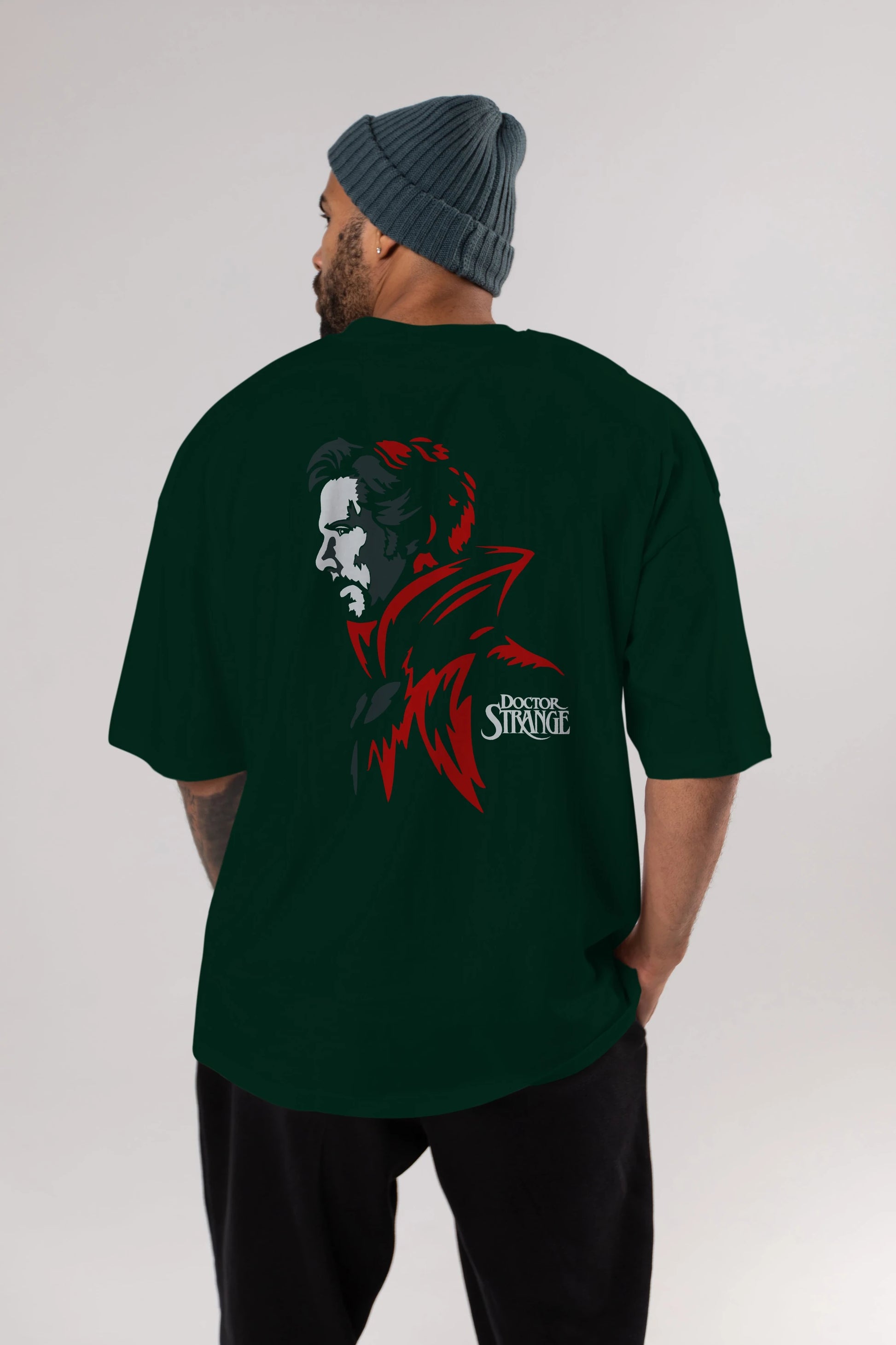 Doctor Strange (2) Arka Baskılı Oversize t-shirt Erkek Kadın Unisex %100 Pamuk Bisiklet Yaka tişort