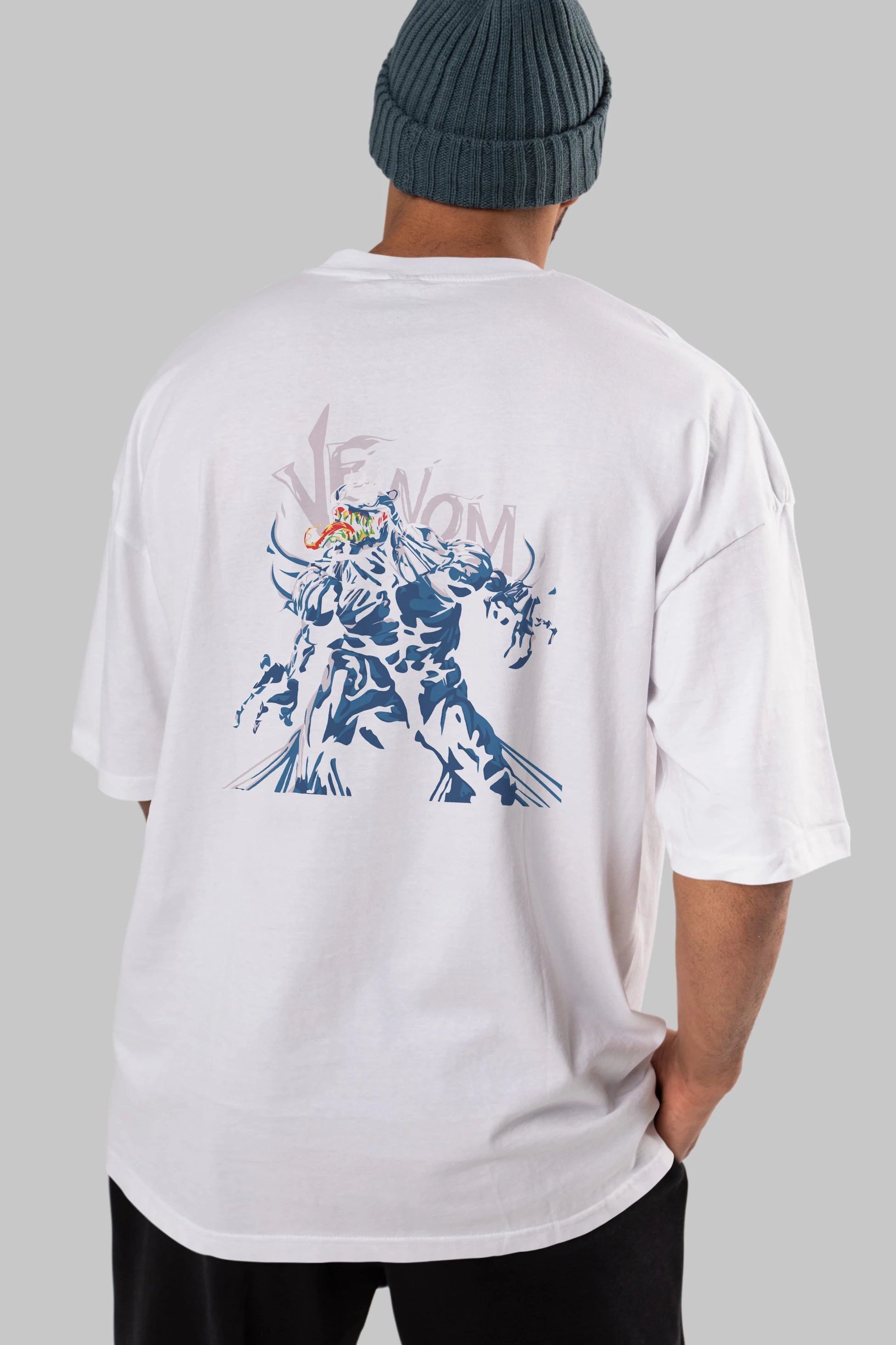 Venom (8) Arka Baskılı Oversize t-shirt Erkek Kadın Unisex %100 Pamuk Bisiklet Yaka tişort