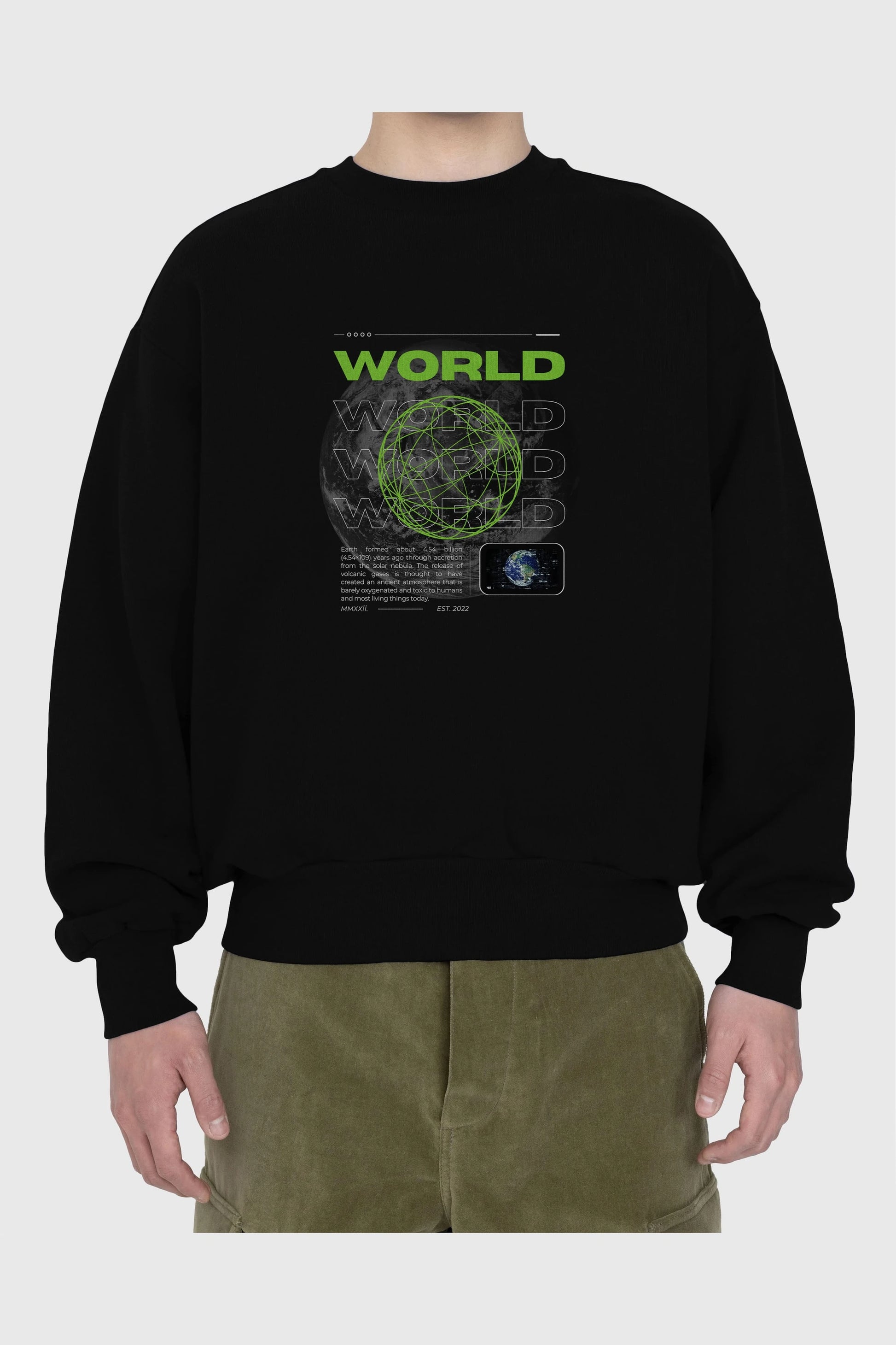 World Streetwear Ön Baskılı Oversize Sweatshirt Erkek Kadın Unisex