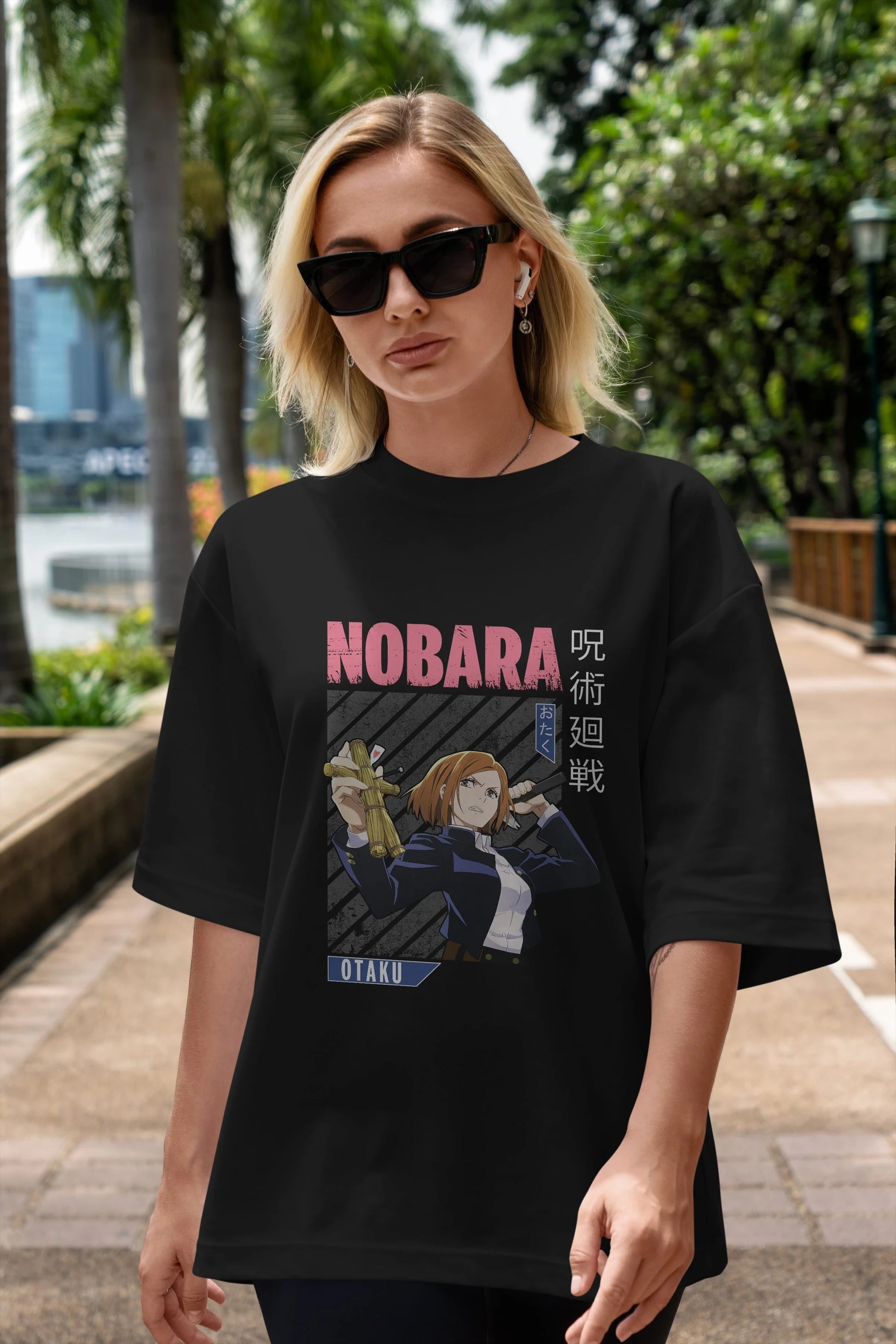 Nobara Kugisaki 6 Anime Ön Baskılı Oversize t-shirt %100 pamuk Erkek Kadın Unisex