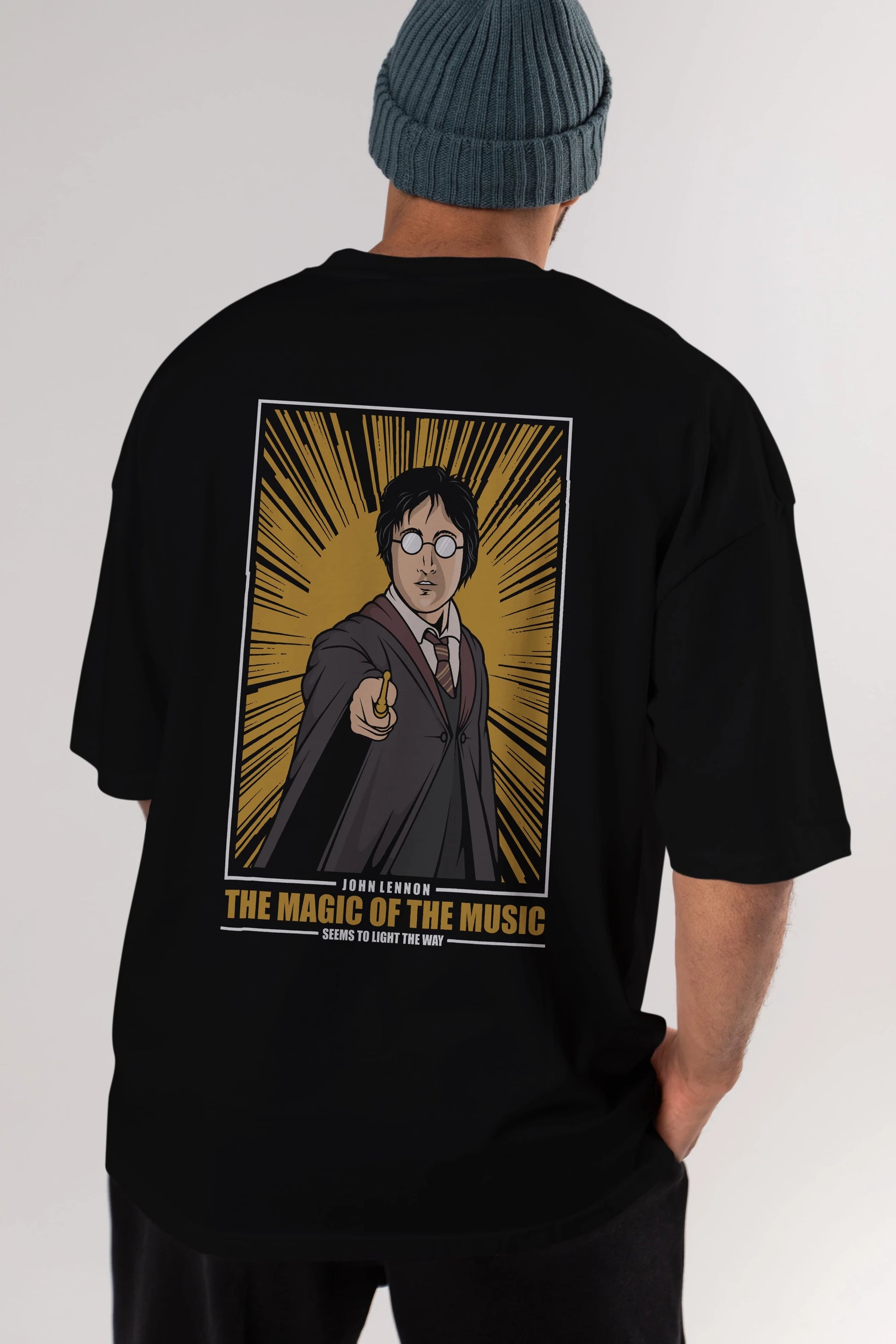 John Potter Arka Baskılı Oversize t-shirt Erkek Kadın Unisex %100 Pamuk tişort