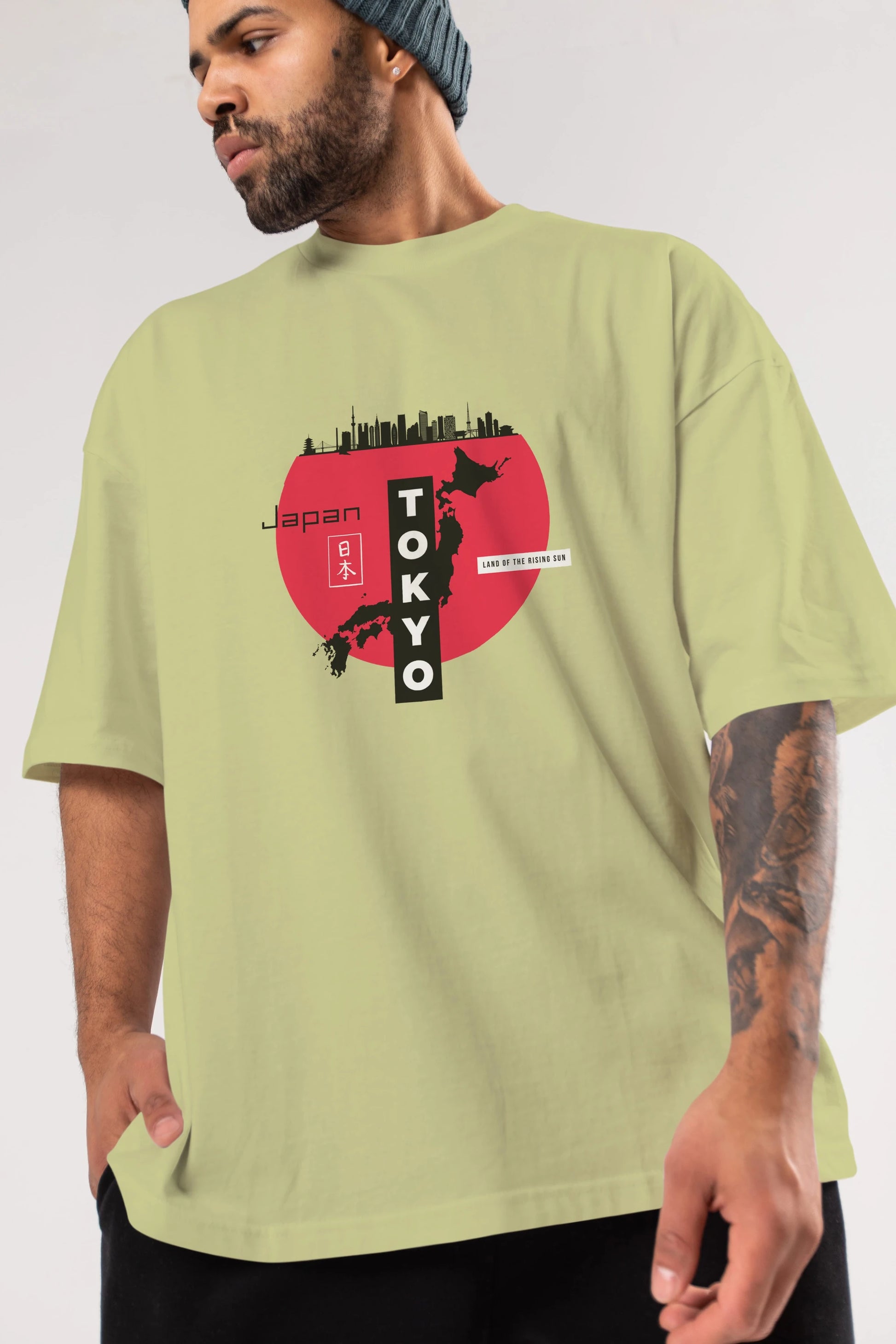 Japan Tokyo Ön Baskılı Oversize t-shirt Erkek Kadın Unisex