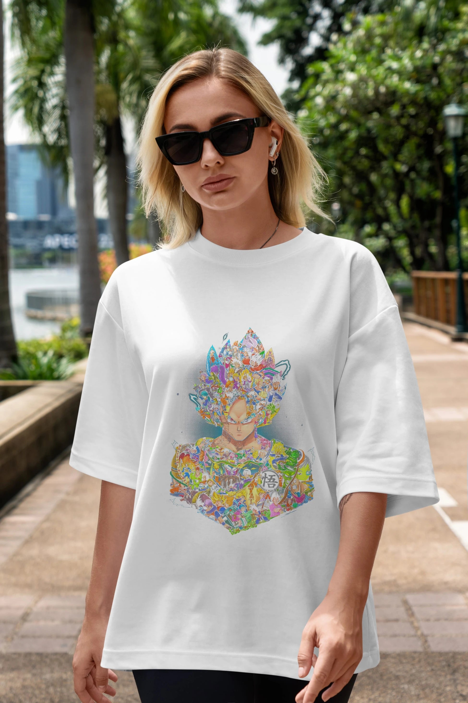 DRAGON BALL ART Anime Ön Baskılı Oversize t-shirt %100 pamuk Erkek Kadın Unisex
