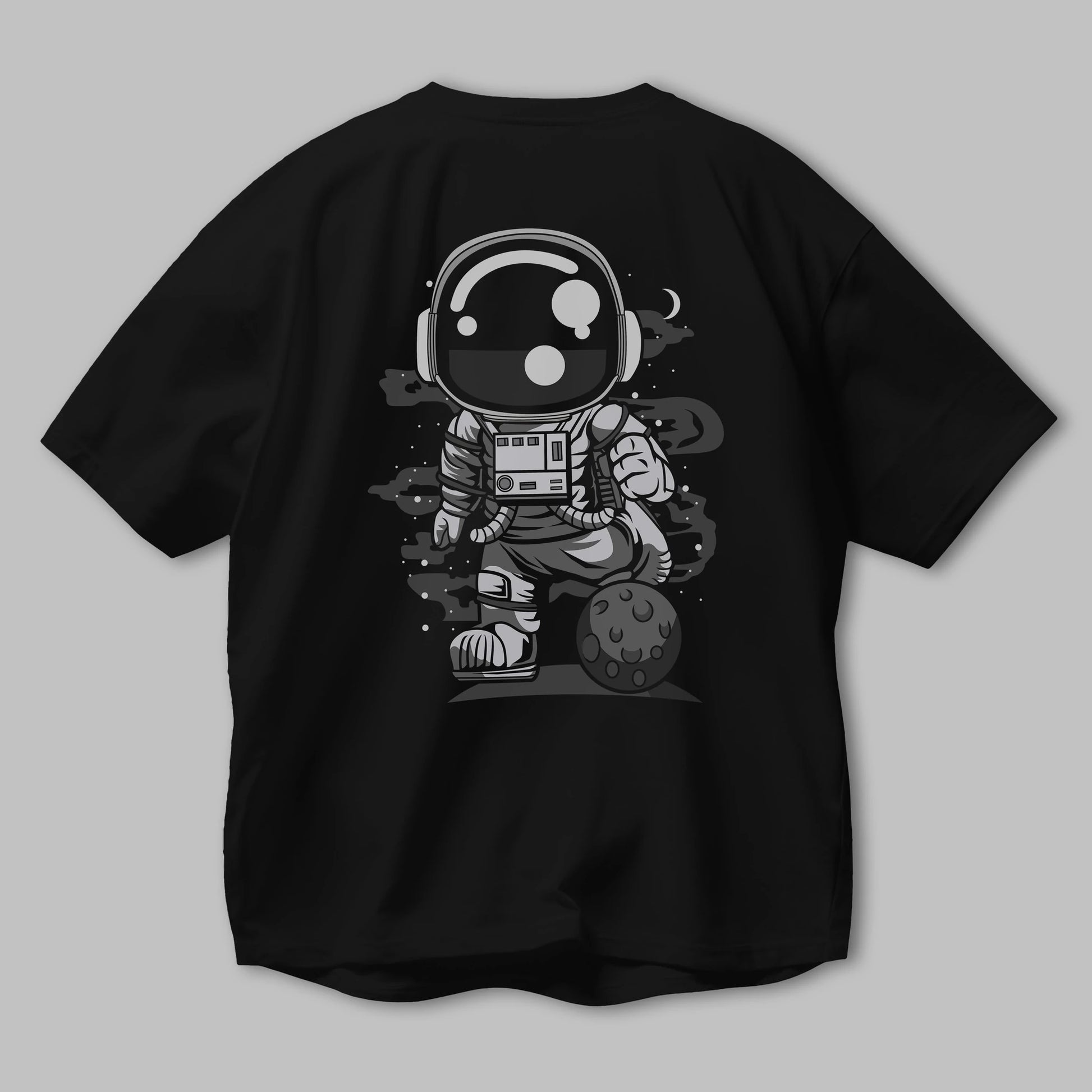 Astronaut Soccer Arka Baskılı Oversize t-shirt Erkek Kadın Unisex