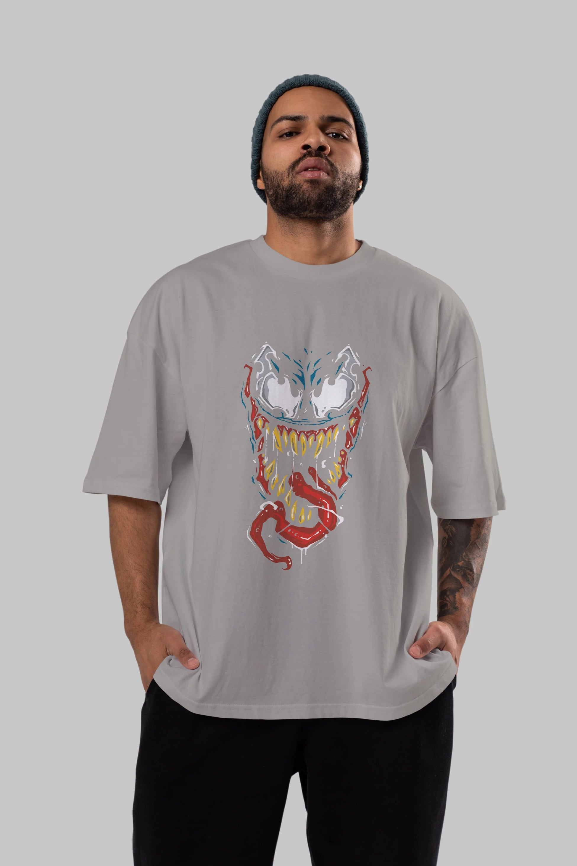 Venom (15) Ön Baskılı Oversize t-shirt Erkek Kadın Unisex %100 Pamuk Bisiklet Yaka tişort