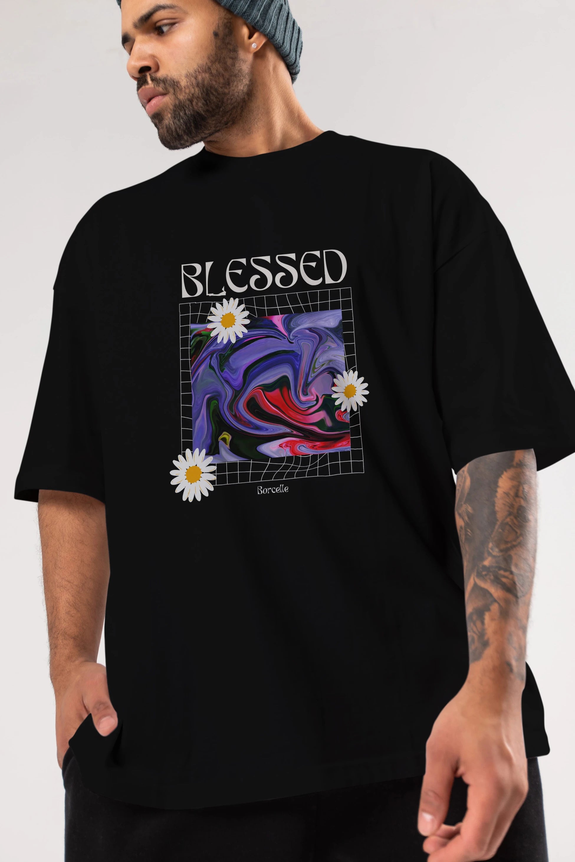 Blessed Ön Baskılı Oversize t-shirt Erkek Kadın Unisex