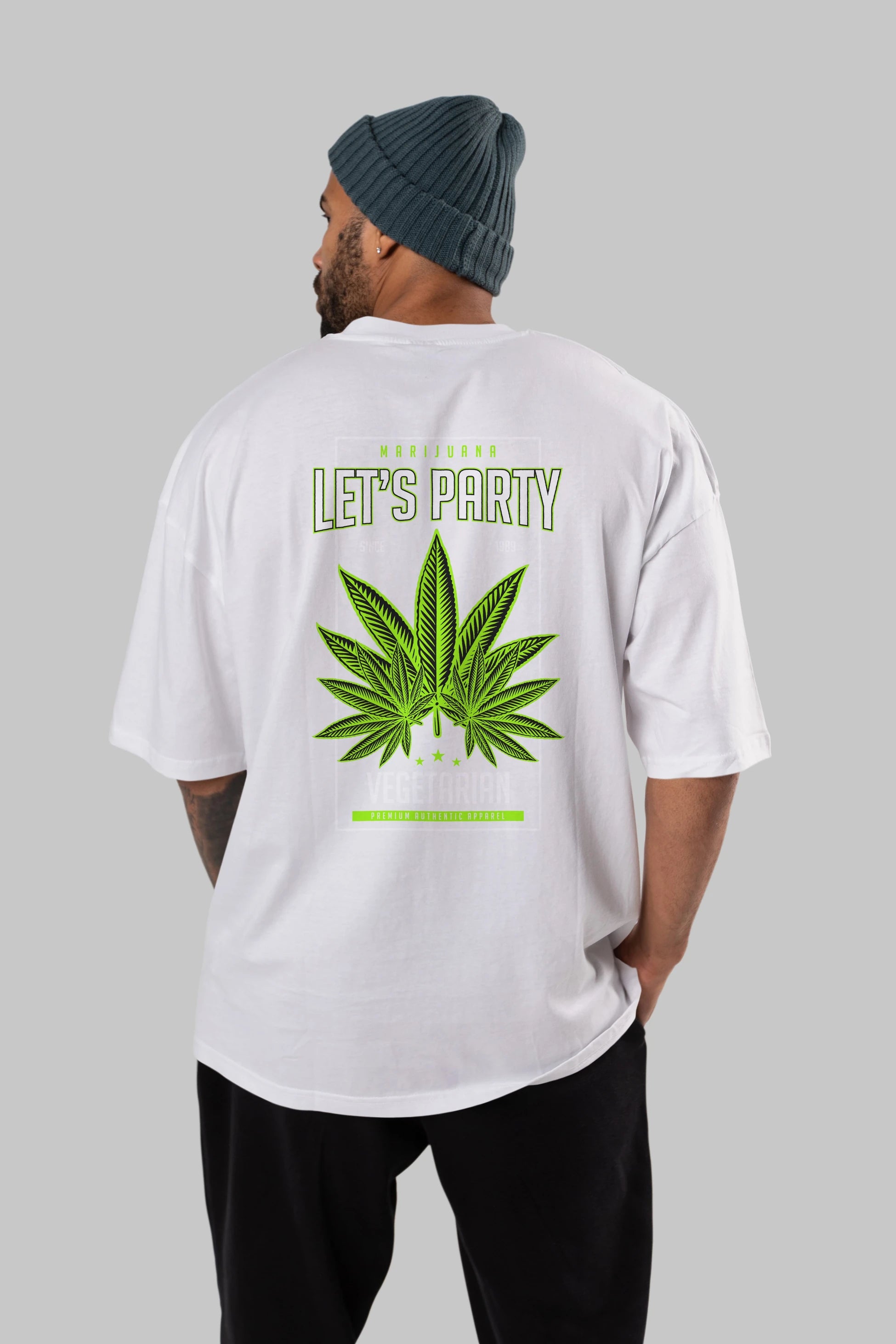 Lets Party Arka Baskılı Oversize t-shirt Erkek Kadın Unisex
