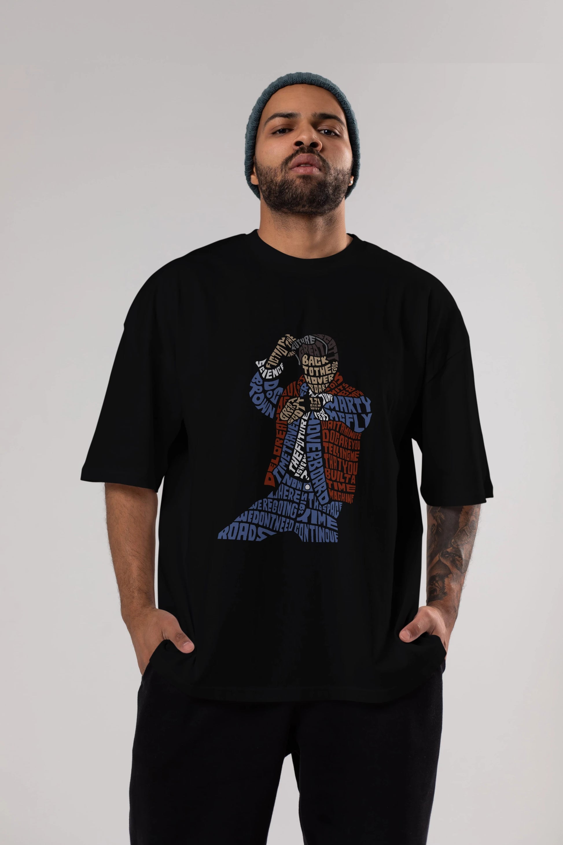Back To The Hoverboard Ön Baskılı Oversize t-shirt %100 pamuk Erkek Kadın Unisex