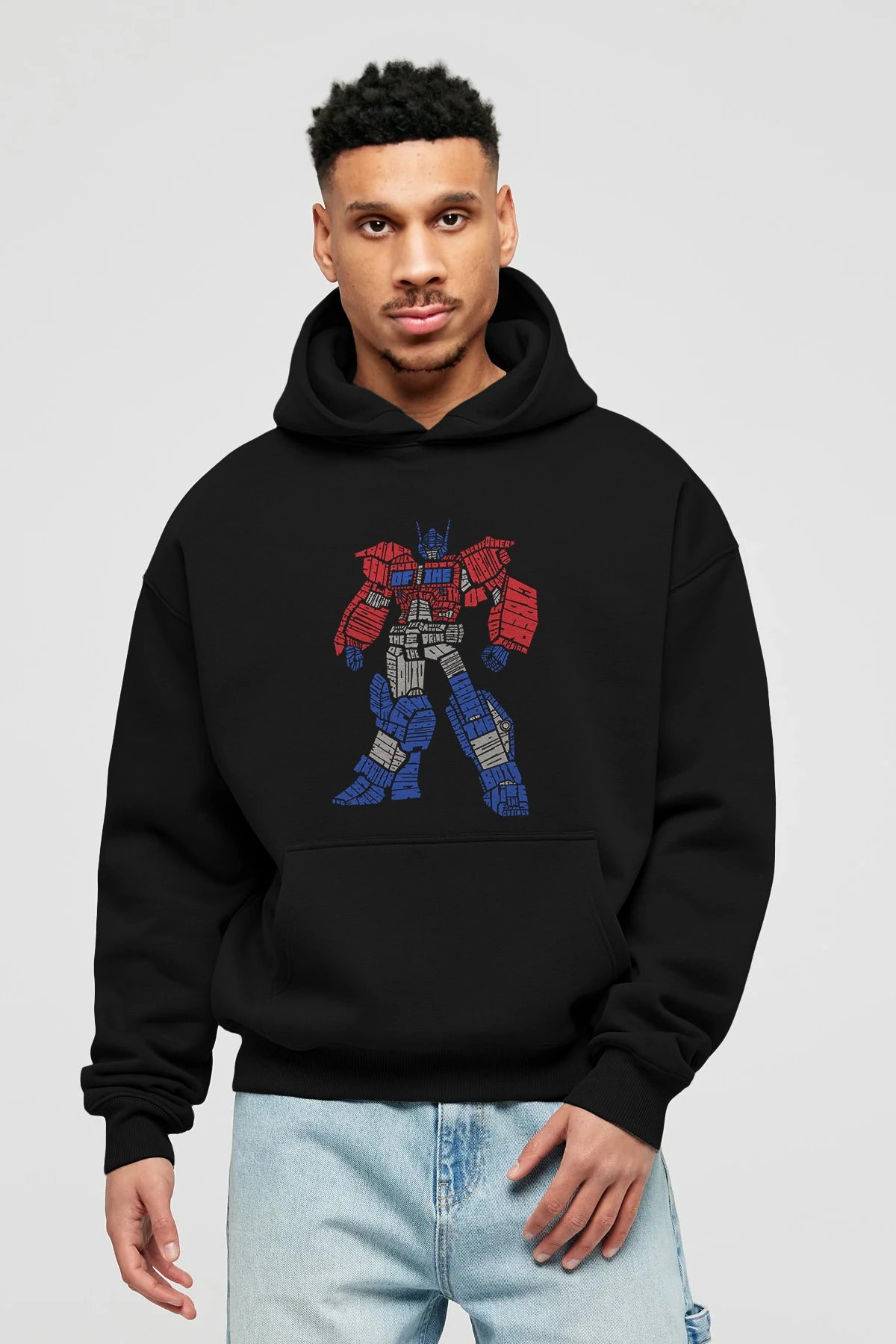 Optimus Prime Ön Baskılı Hoodie Oversize Kapüşonlu Sweatshirt Erkek Kadın Unisex