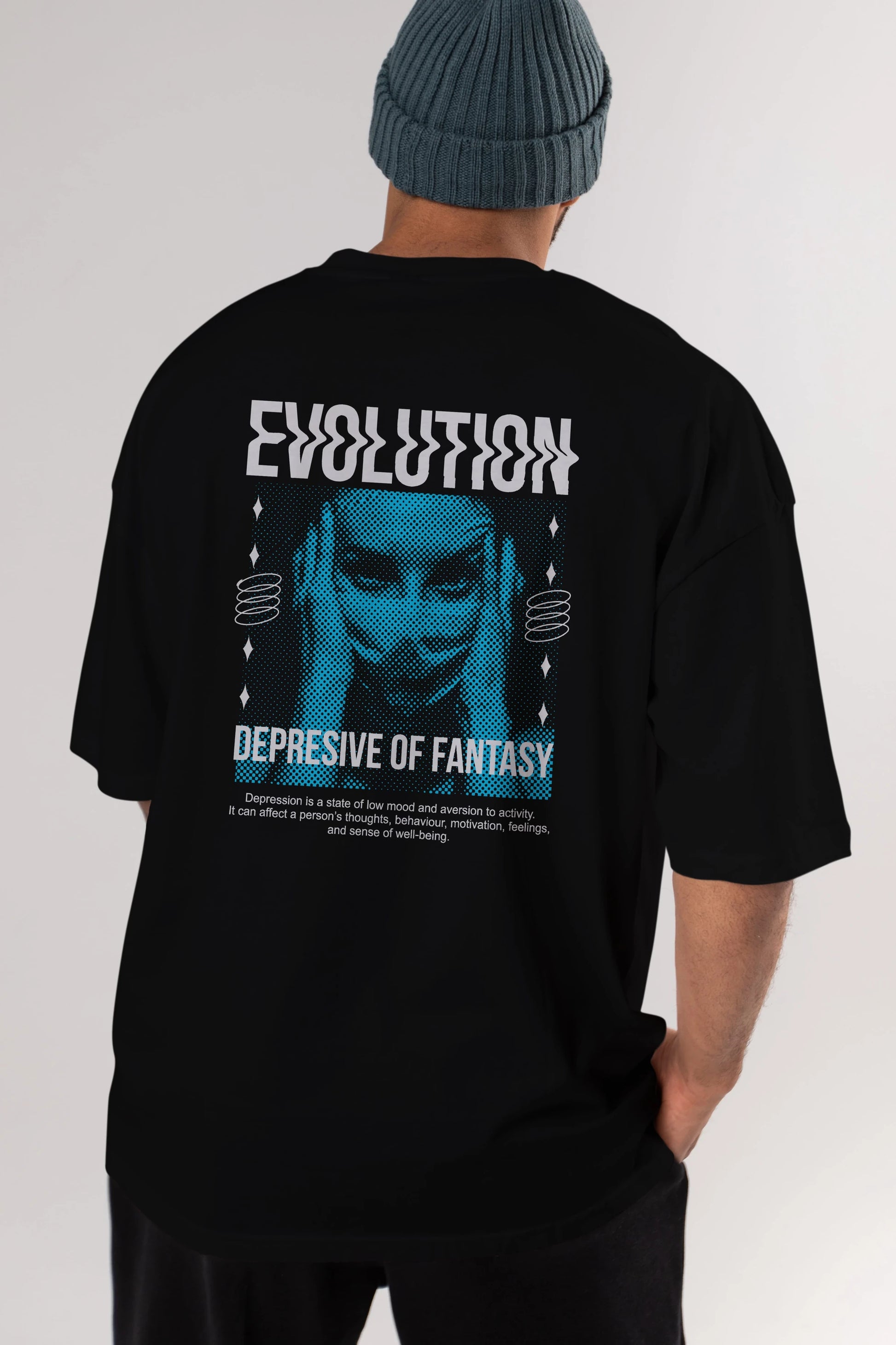 Evolution Arka Baskılı Oversize t-shirt Erkek Kadın Unisex