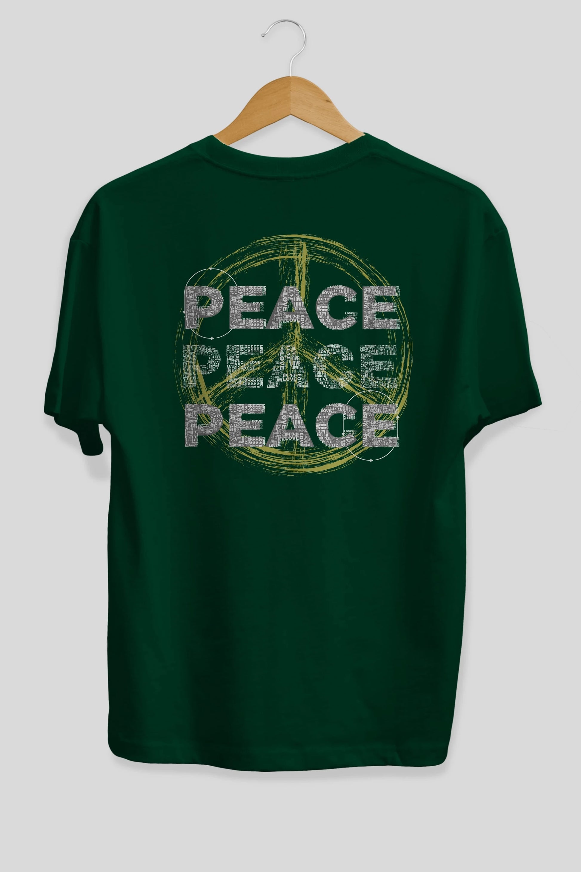 Peace Yazılı Arka Baskılı Oversize t-shirt Erkek Kadın Unisex