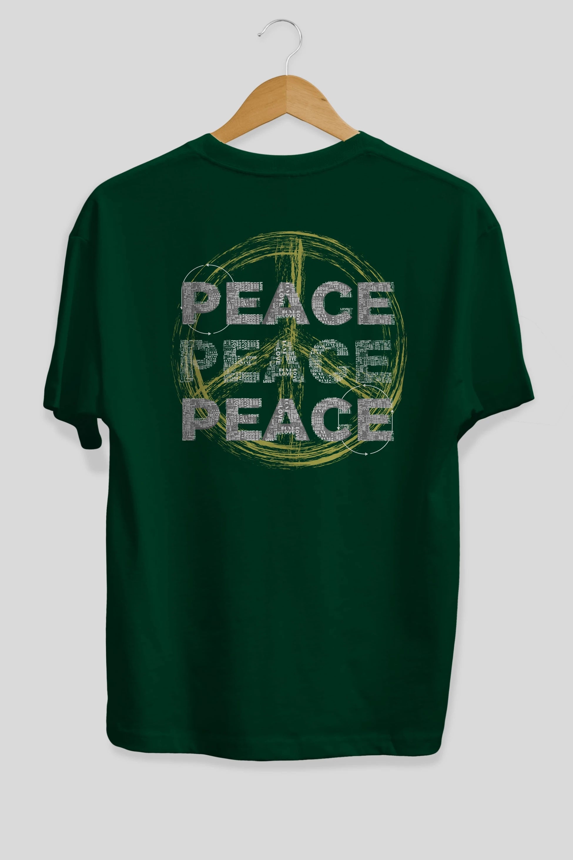Peace Yazılı Arka Baskılı Oversize t-shirt Erkek Kadın Unisex