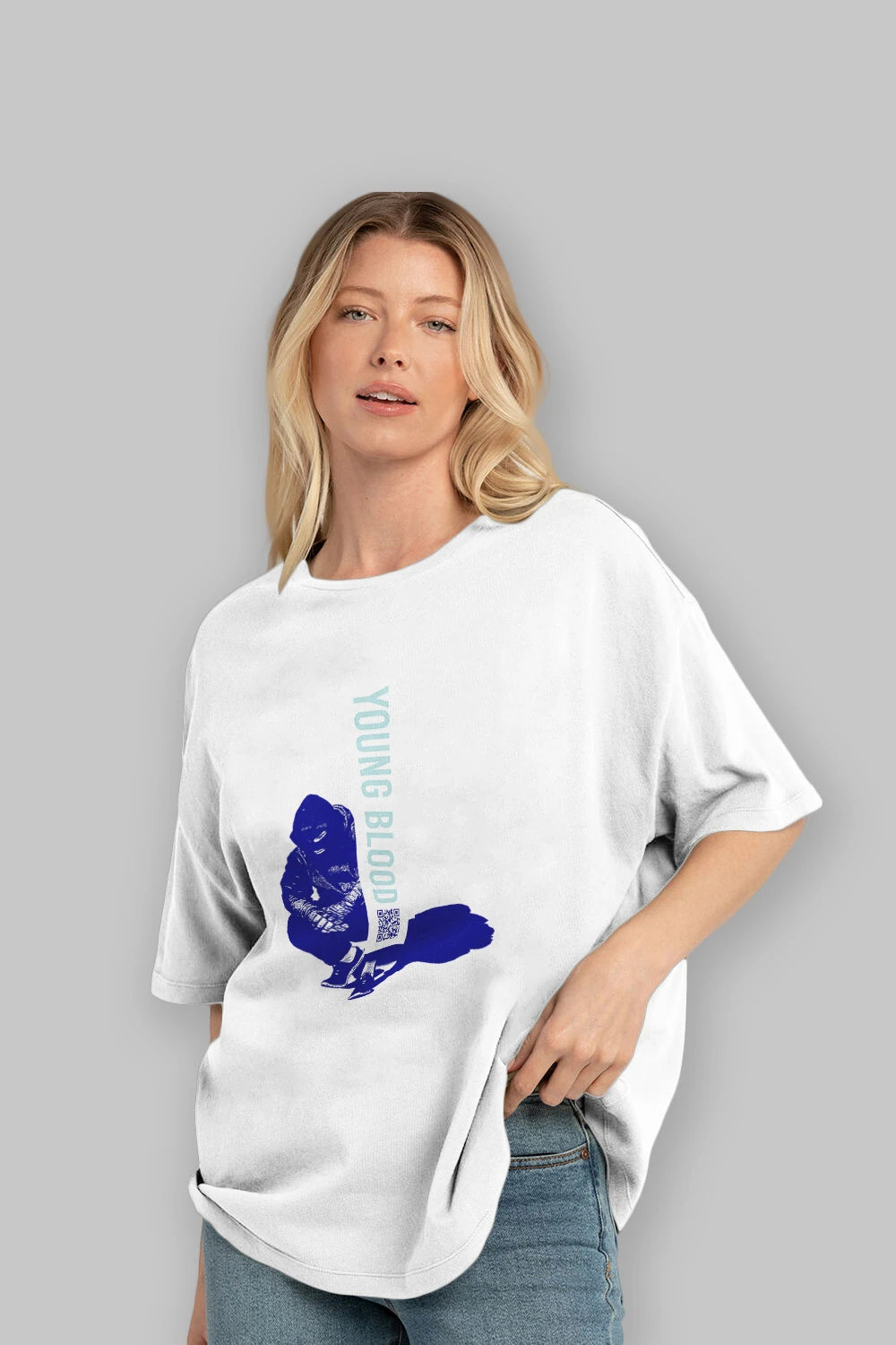Young Blood Ön Baskılı Oversize t-shirt Erkek Kadın Unisex