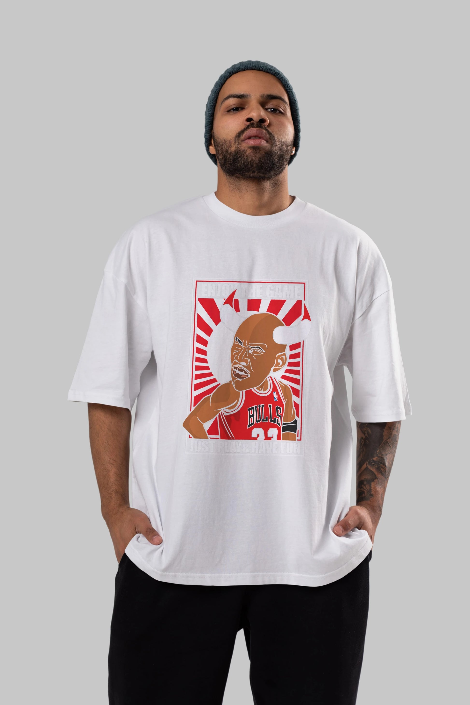 Michael Jordan Ön Baskılı Oversize t-shirt Erkek Kadın Unisex %100 Pamuk tişort