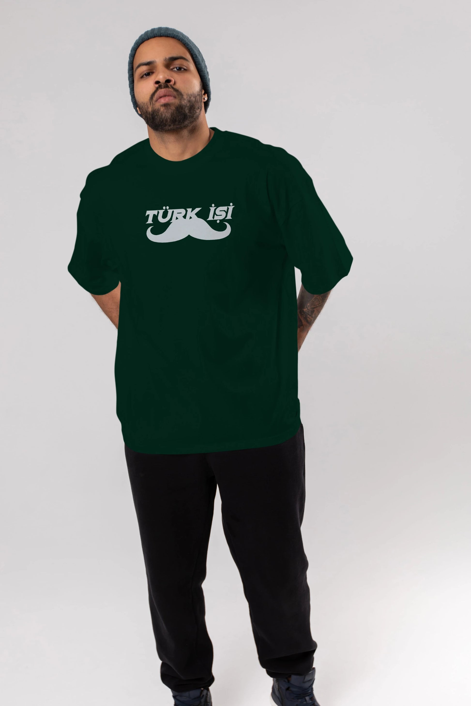 Türk İşi Ön Baskılı Oversize t-shirt %100 pamuk Erkek Kadın Unisex