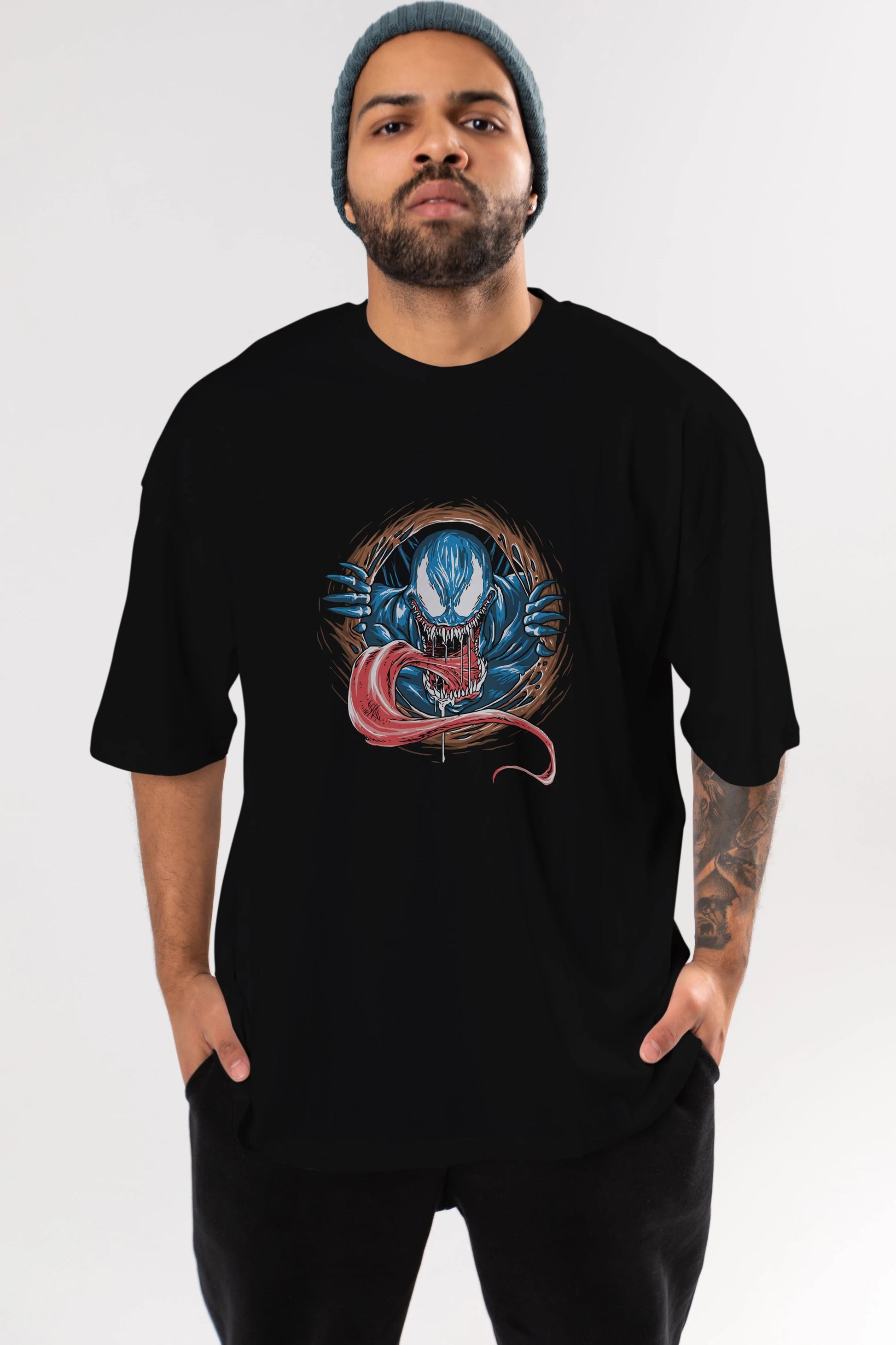 Venom (7) Ön Baskılı Oversize t-shirt Erkek Kadın Unisex %100 Pamuk Bisiklet Yaka tişort