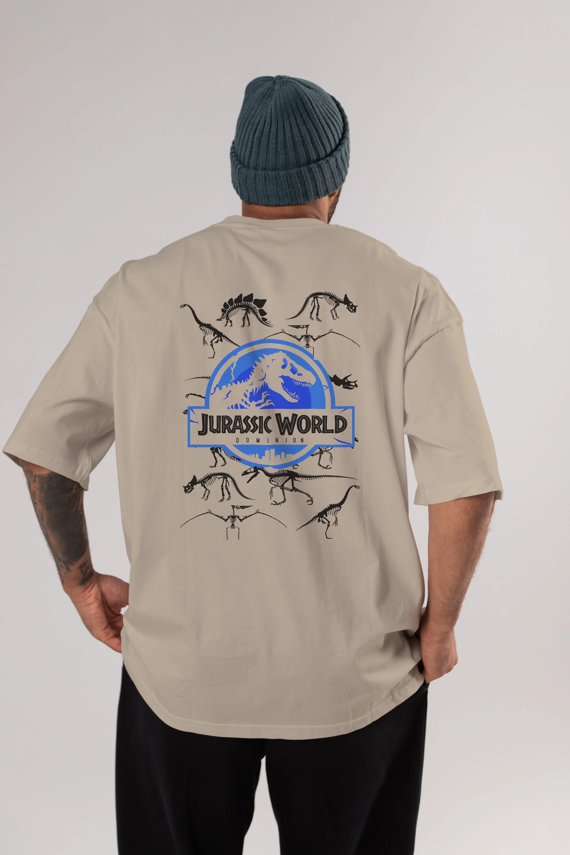 Jurassic Park (5) Arka Baskılı Oversize t-shirt Erkek Kadın Unisex %100 Pamuk Bisiklet Yaka tişort