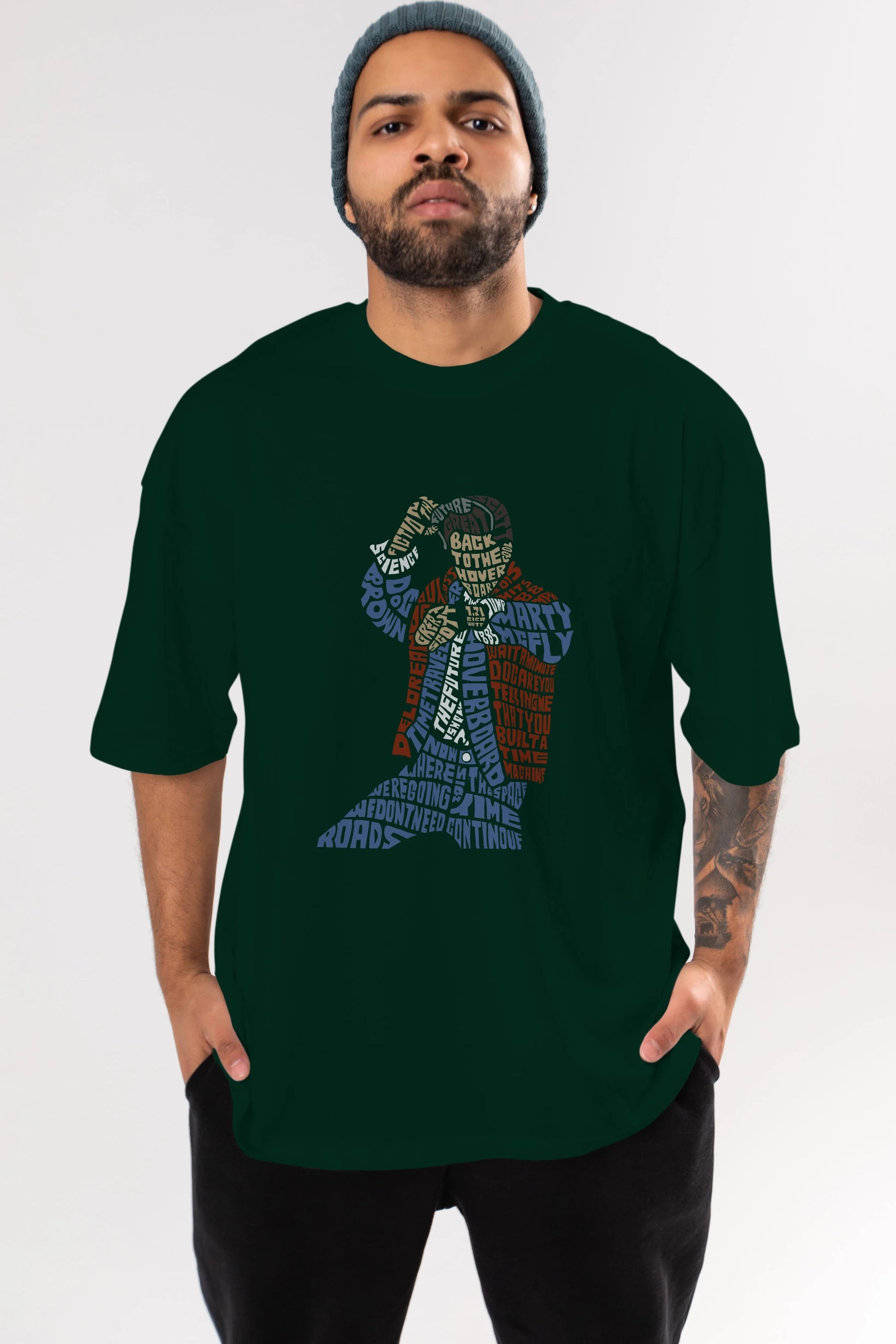 Back To The Hoverboard Ön Baskılı Oversize t-shirt %100 pamuk Erkek Kadın Unisex