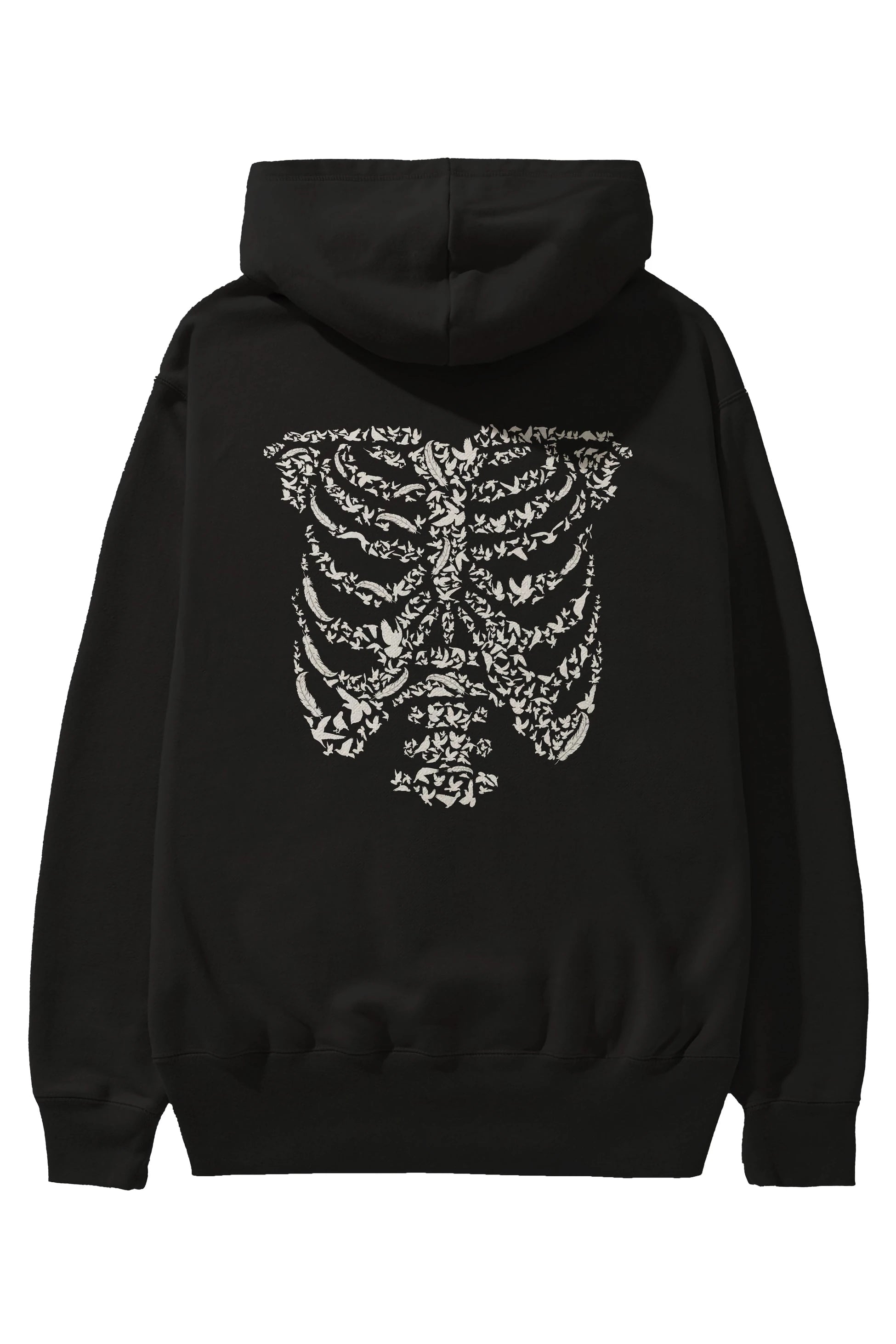 Ribcage Bird Arka Baskılı Hoodie Oversize Kapüşonlu Sweatshirt Erkek Kadın Unisex