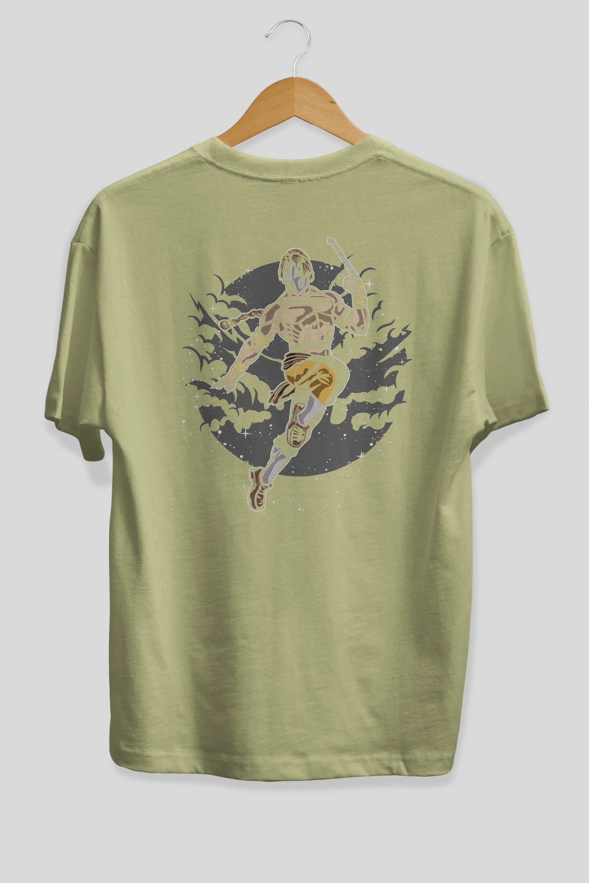 Vega Arka Baskılı Oversize t-shirt Erkek Kadın Unisex %100 Pamuk
