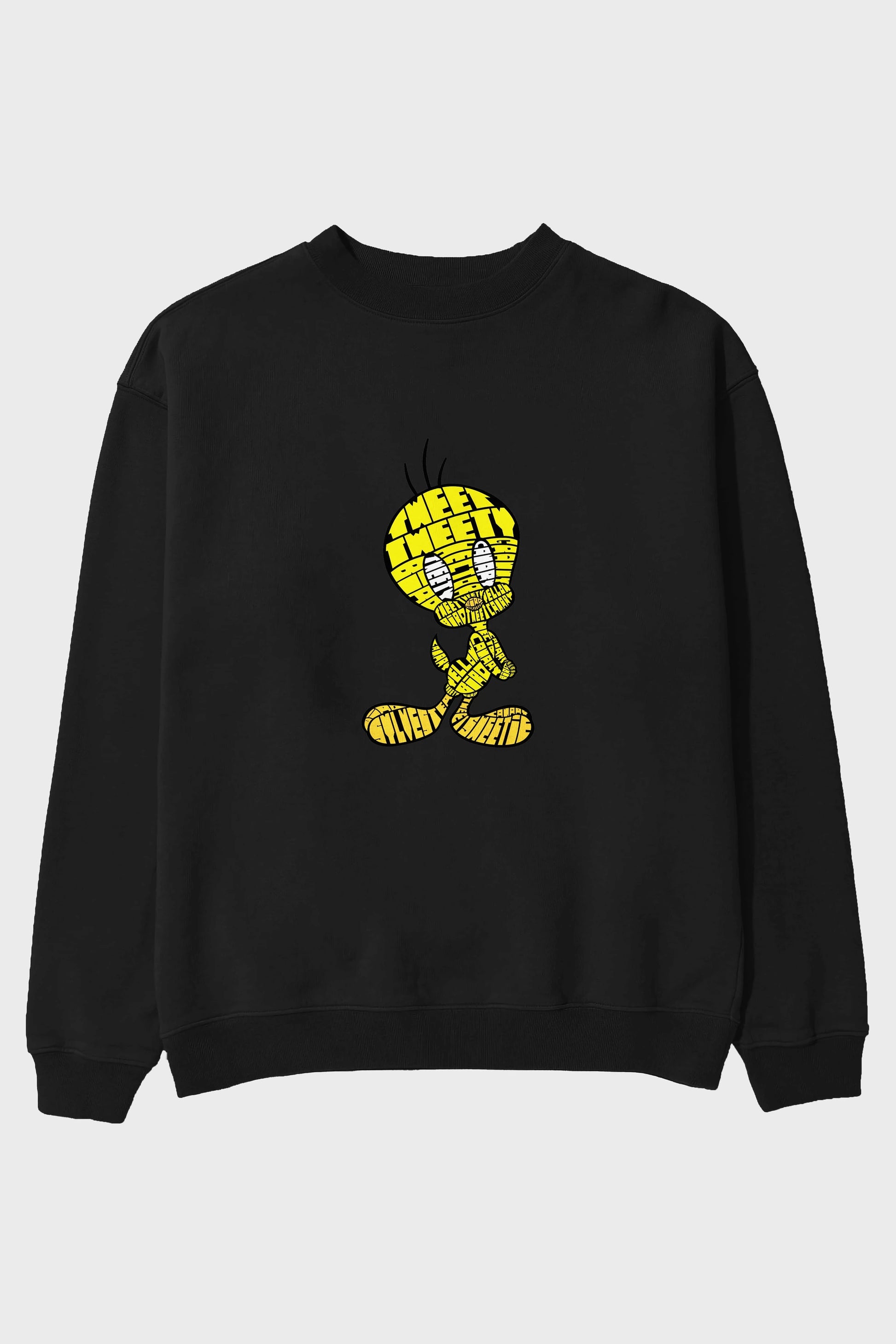 Tweety Ön Baskılı Oversize Sweatshirt Erkek Kadın Unisex