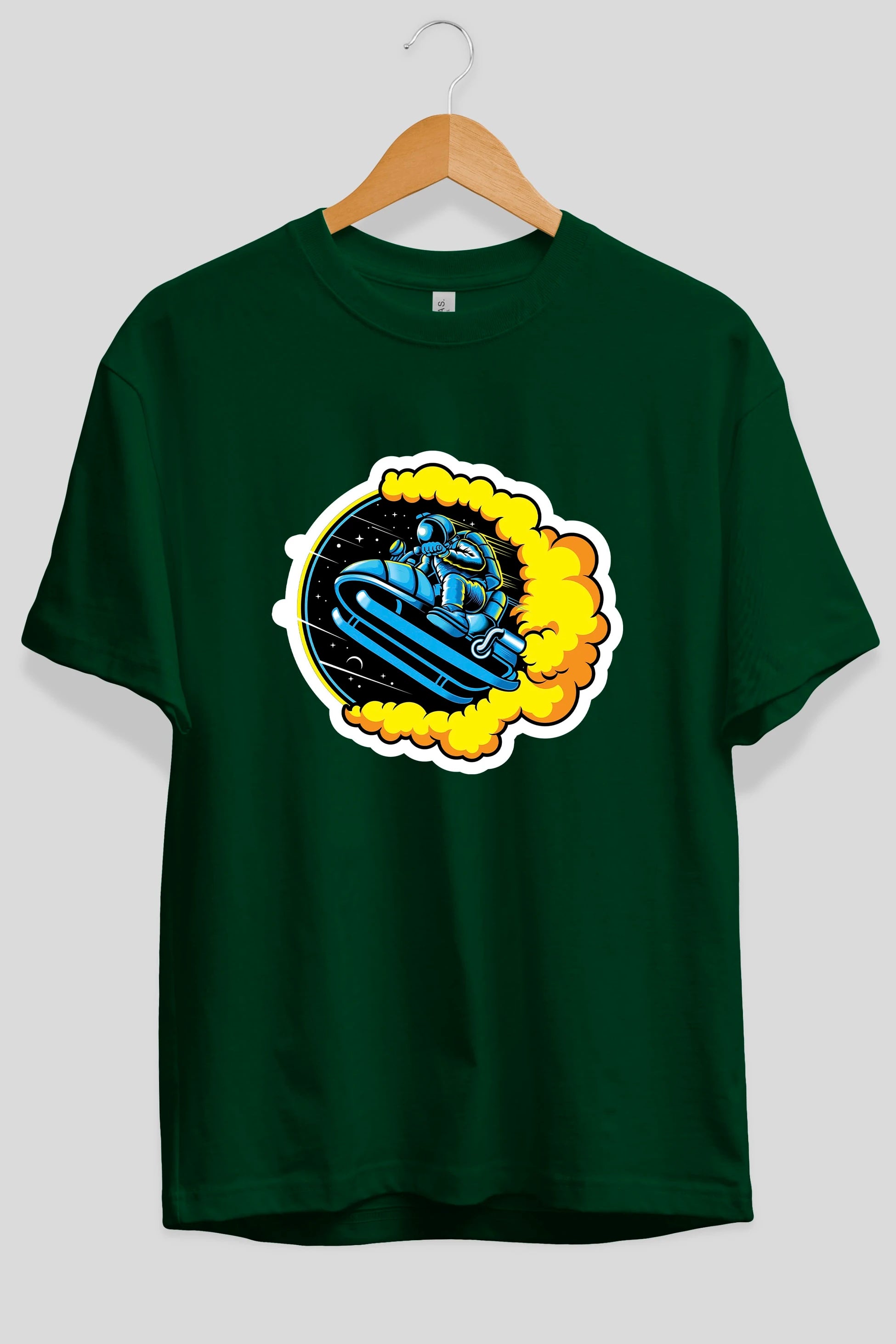 Astrojump with Snowmobile Sticker Ön Baskılı Oversize t-shirt Erkek Kadın Unisex
