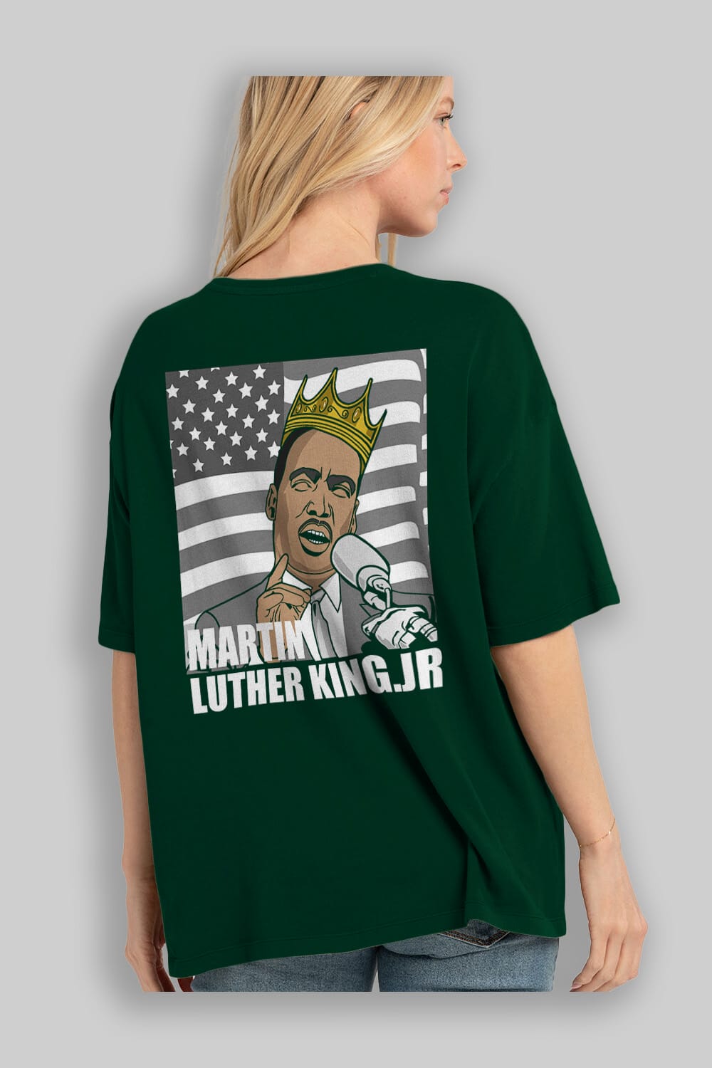 Luther King Arka Baskılı Oversize t-shirt Erkek Kadın Unisex %100 Pamuk tişort