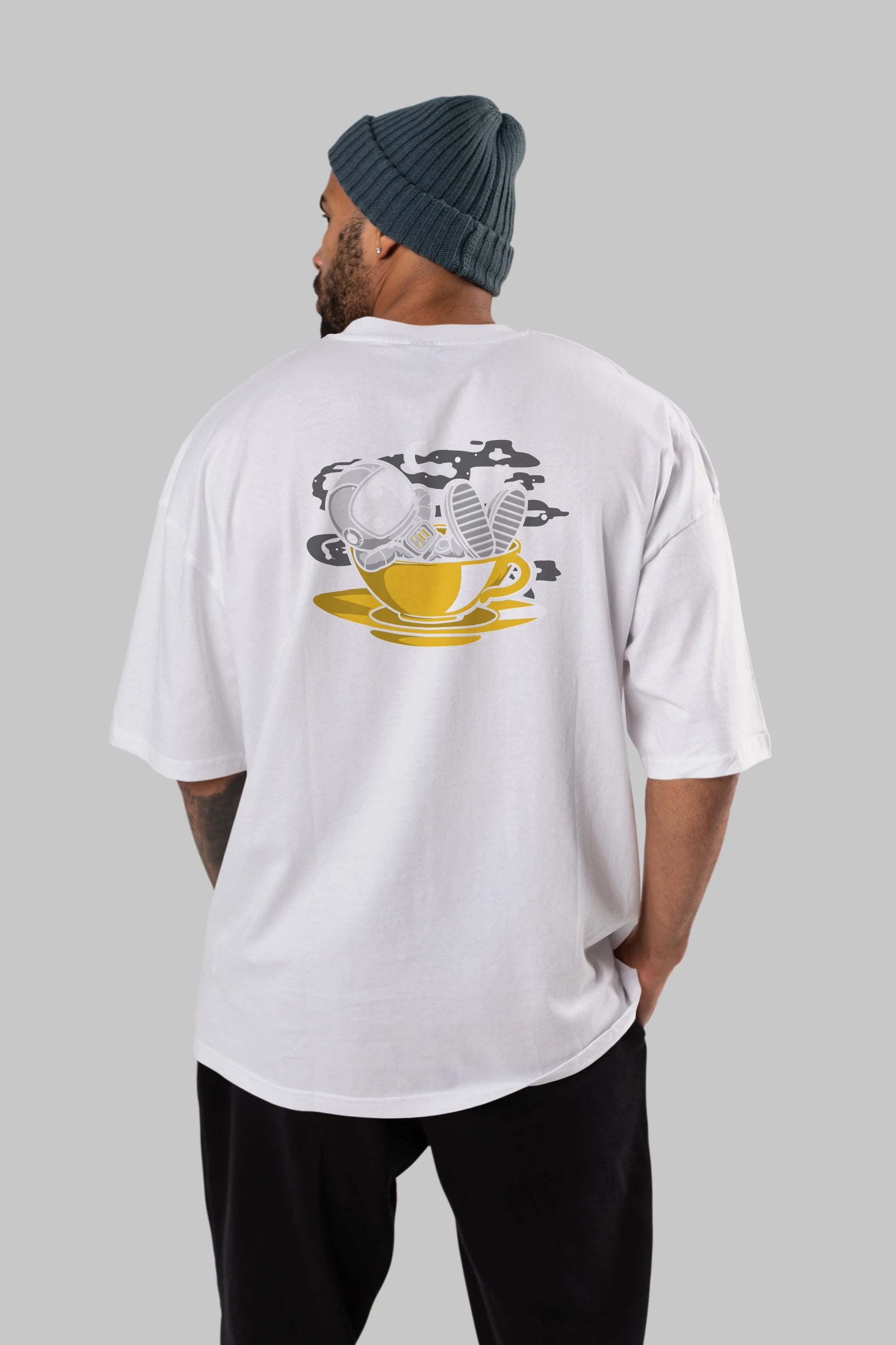 Astronaut Relax Arka Baskılı Oversize t-shirt Erkek Kadın Unisex