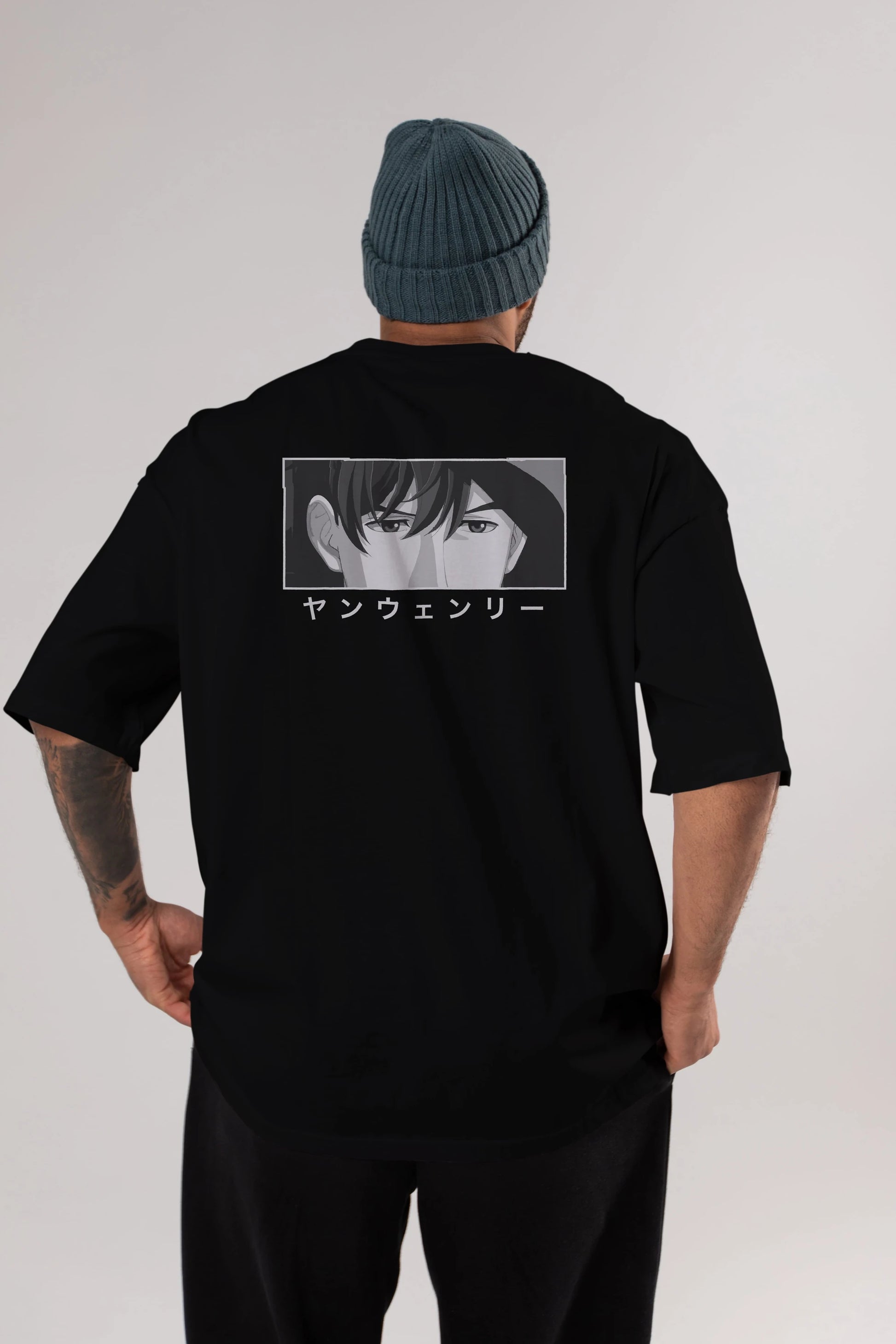 Wen-li Yang 1 Anime Arka Baskılı Oversize t-shirt Erkek Kadın Unisex