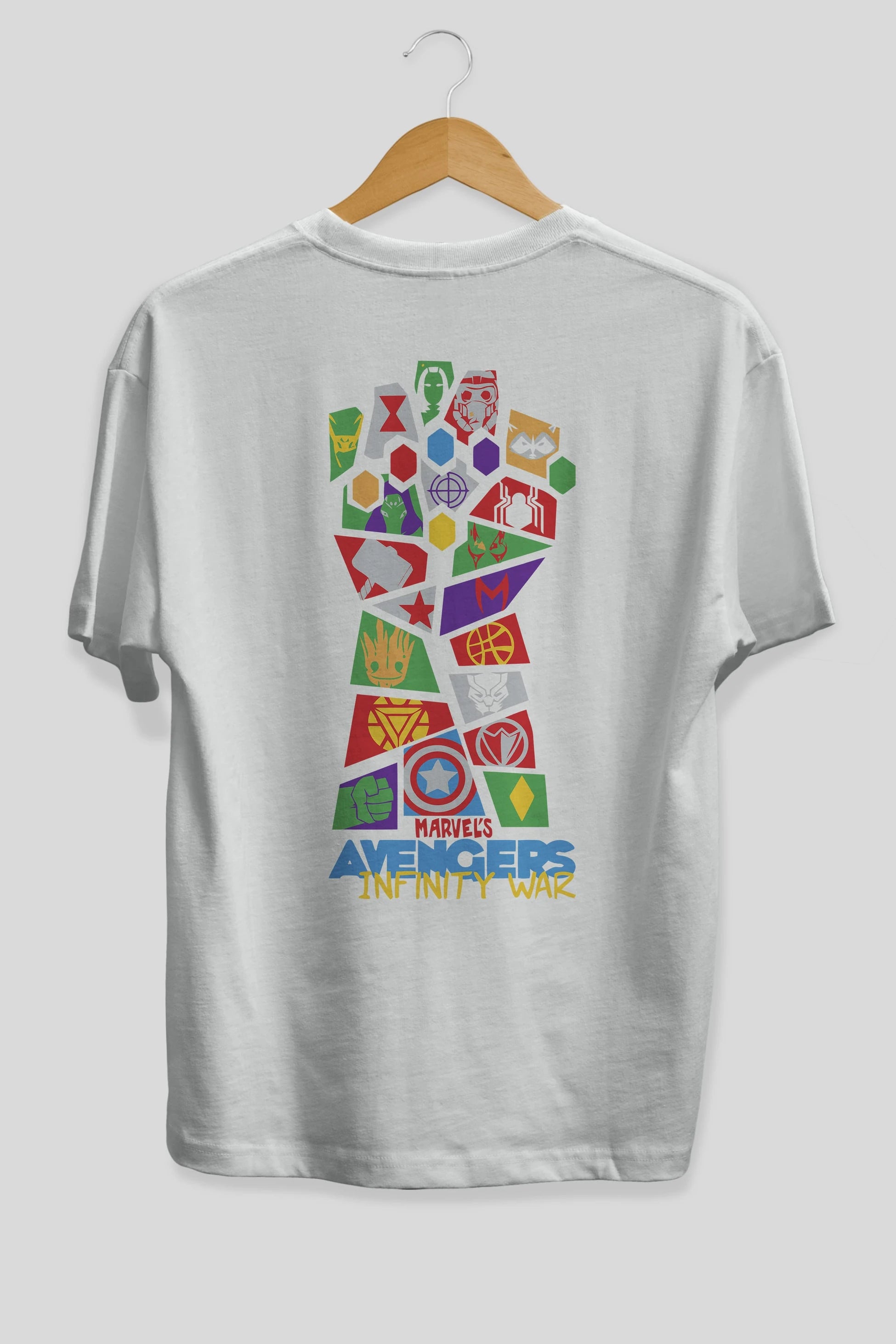 The Avengers Arka Baskılı Oversize t-shirt Erkek Kadın Unisex %100 Pamuk Bisiklet Yaka tişort