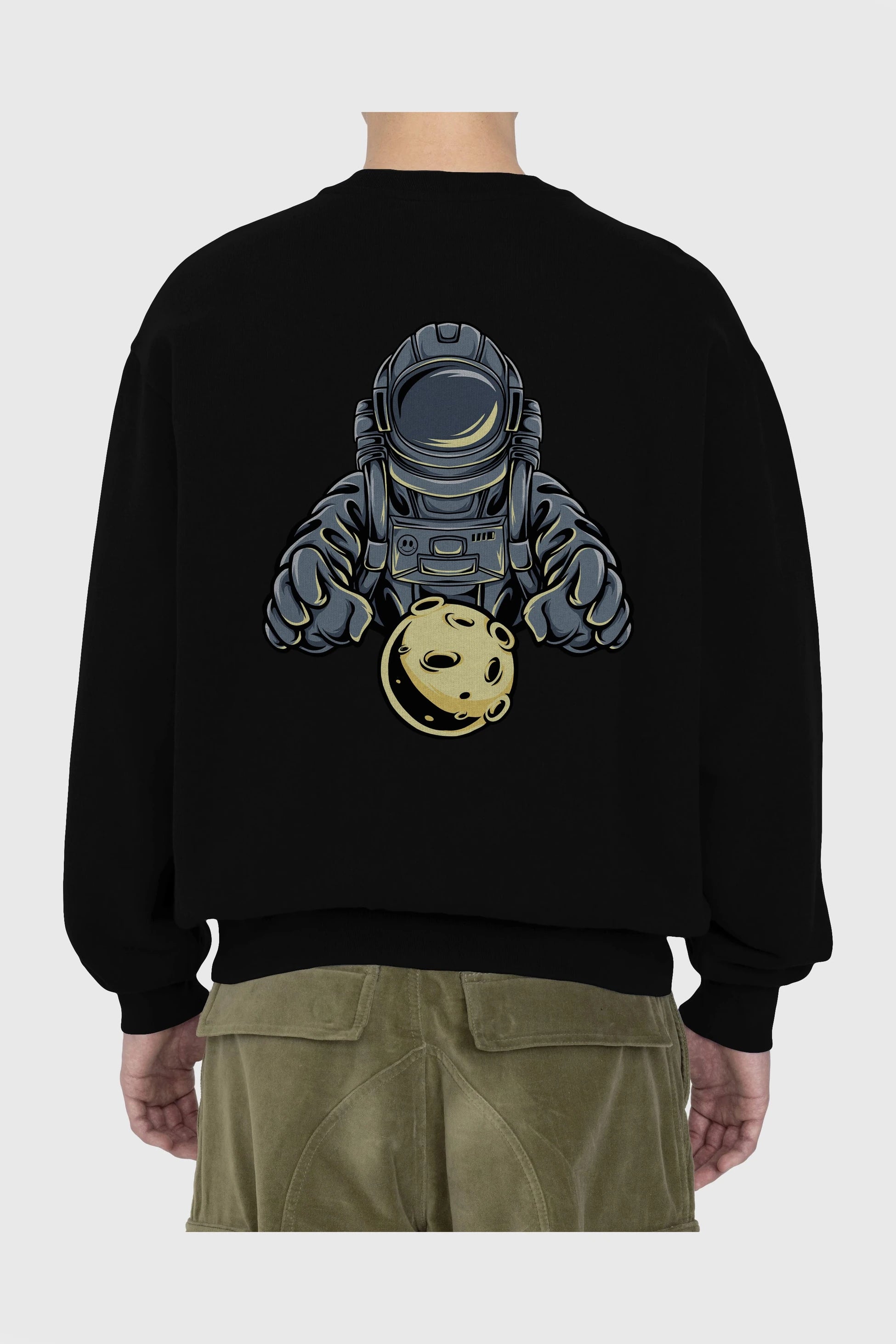 Astromoon tshirt Arka Baskılı Oversize Sweatshirt Erkek Kadın Unisex