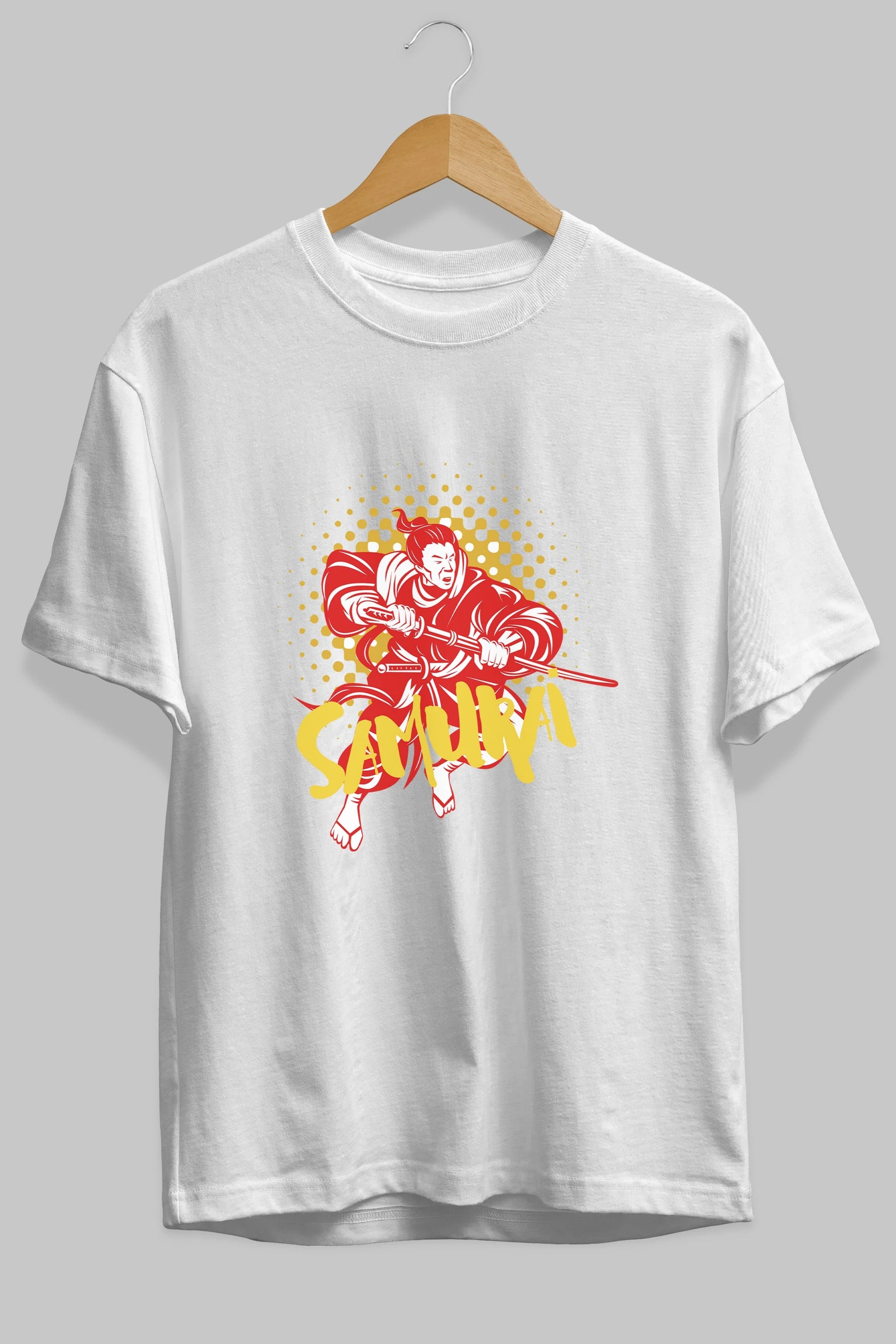 Samurai Ön Baskılı Oversize t-shirt Erkek Kadın Unisex