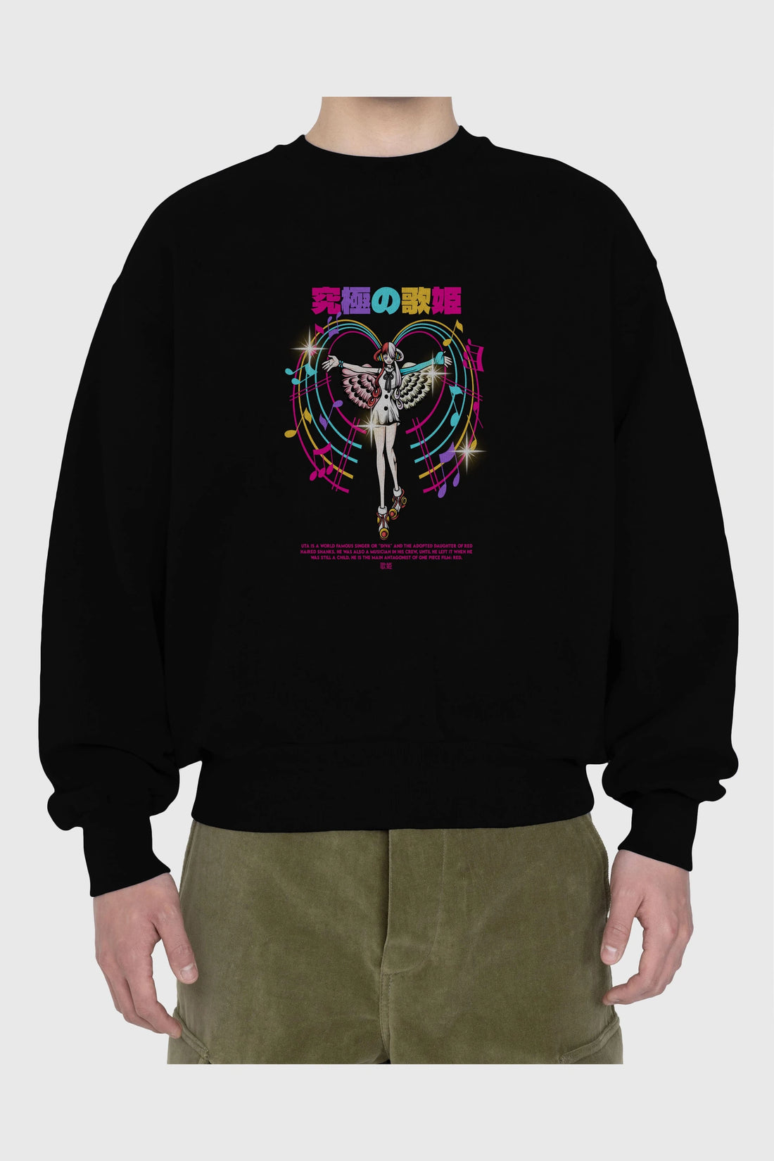 Uta Anime Ön Baskılı Oversize Sweatshirt Erkek Kadın Unisex