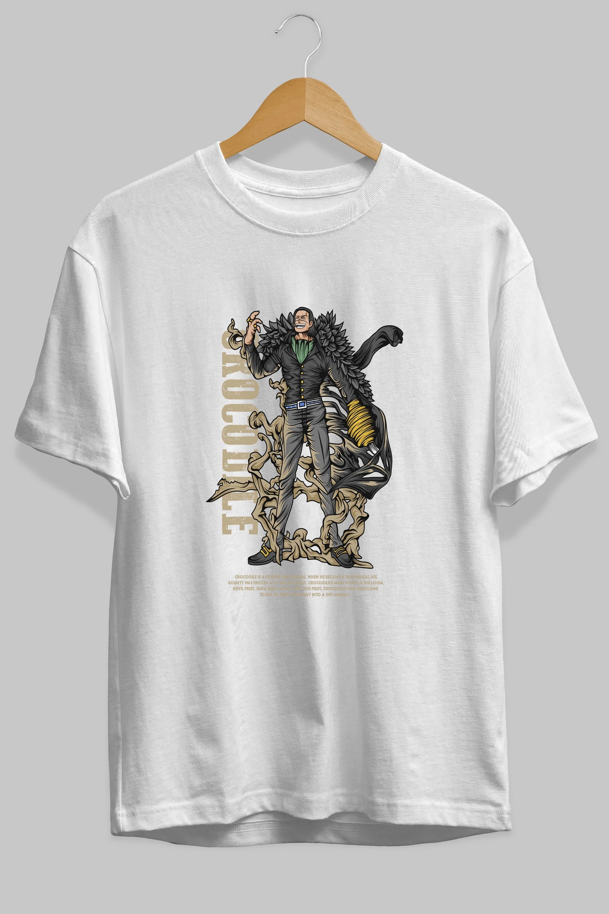 Crocodile Anime Ön Baskılı Oversize t-shirt %100 pamuk Erkek Kadın Unisex
