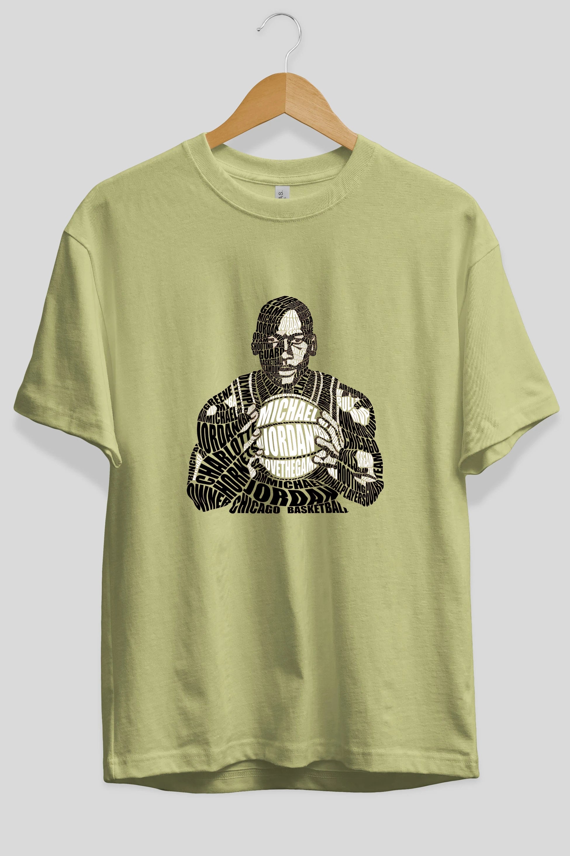 Michael Jordan Calligram Ön Baskılı Oversize t-shirt %100 pamuk Erkek Kadın Unisex