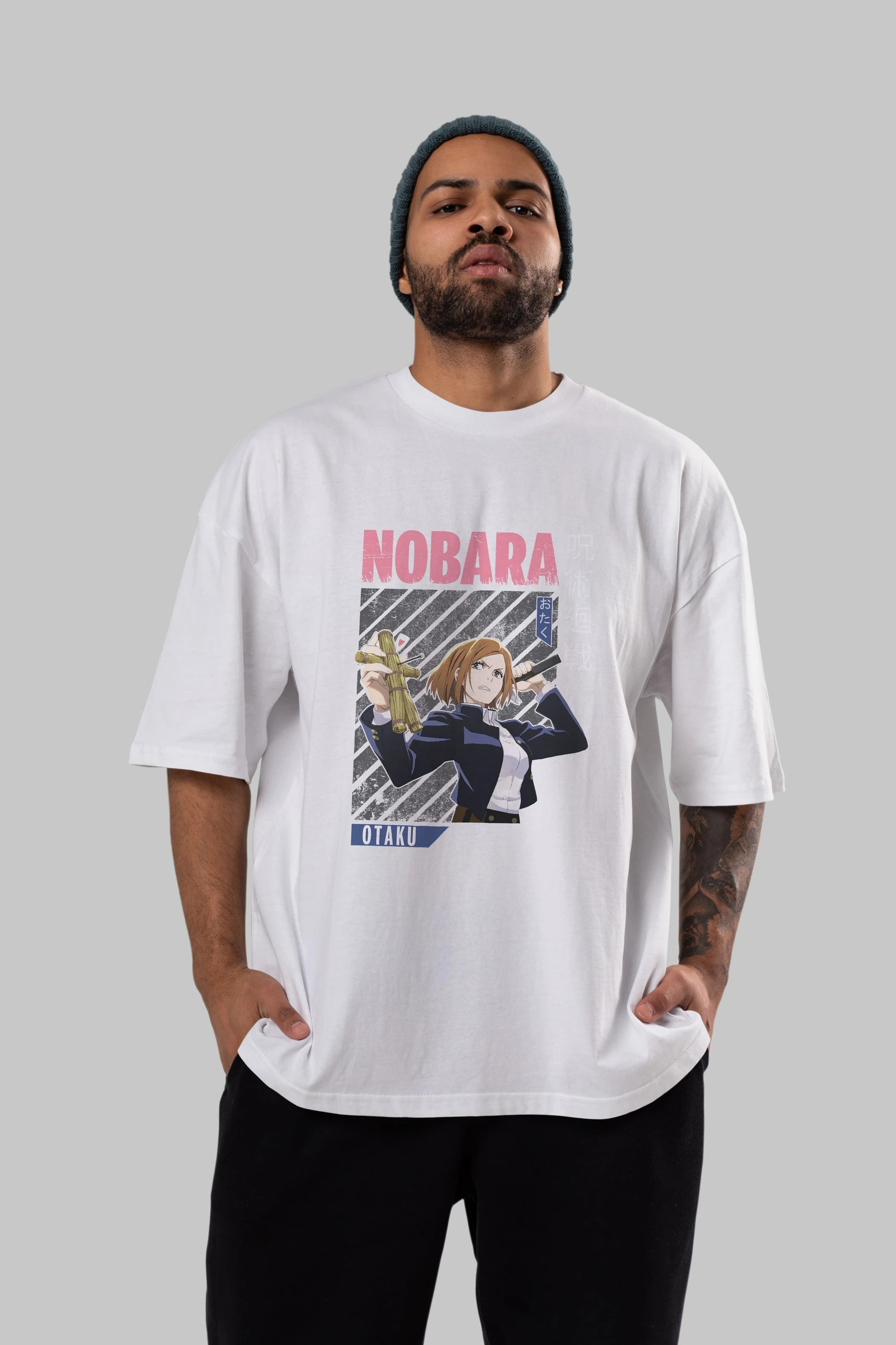 Nobara Kugisaki 6 Anime Ön Baskılı Oversize t-shirt %100 pamuk Erkek Kadın Unisex