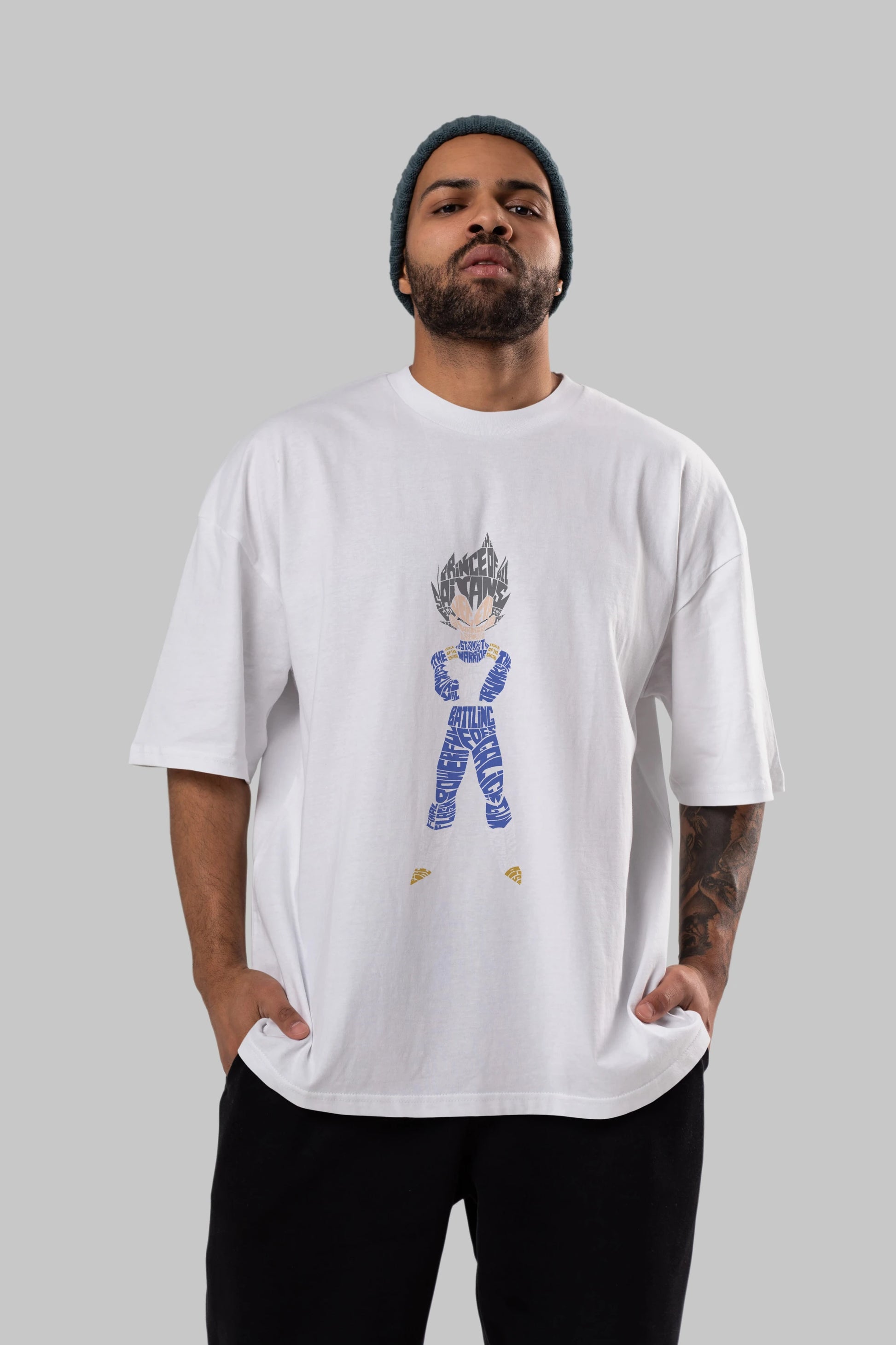 Vegeta Ön Baskılı Oversize t-shirt %100 pamuk Erkek Kadın Unisex
