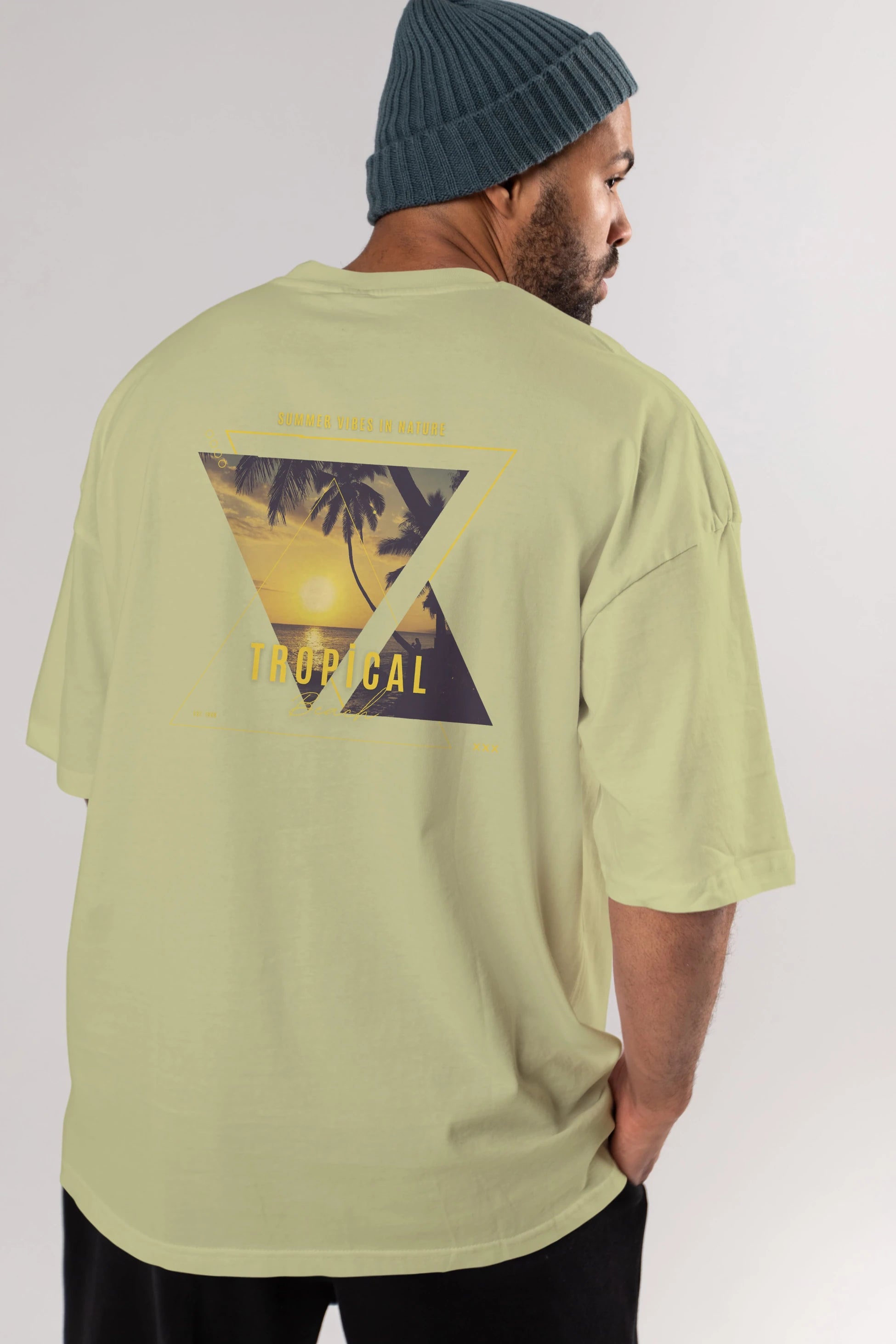 Summer Vibes Yazılı Arka Baskılı Oversize t-shirt Erkek Kadın Unisex