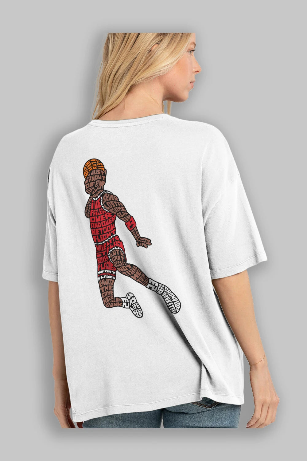 Slamdunk Arka Baskılı Oversize t-shirt %100 pamuk Erkek Kadın Unisex