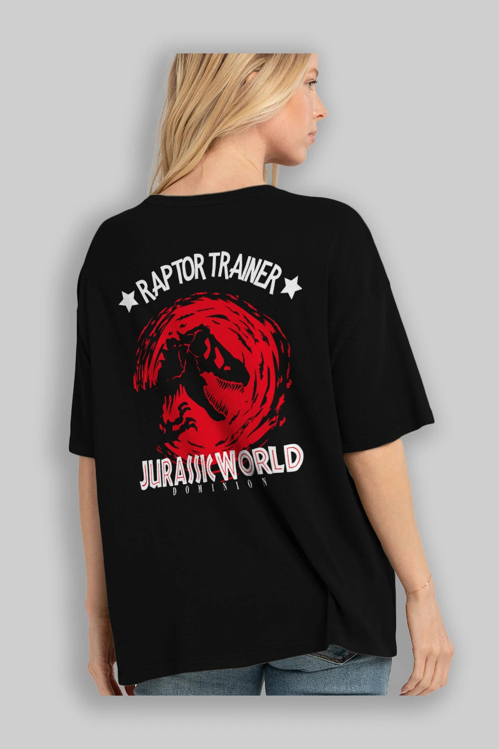 Jurassic Park (3) Arka Baskılı Oversize t-shirt Erkek Kadın Unisex %100 Pamuk Bisiklet Yaka tişort