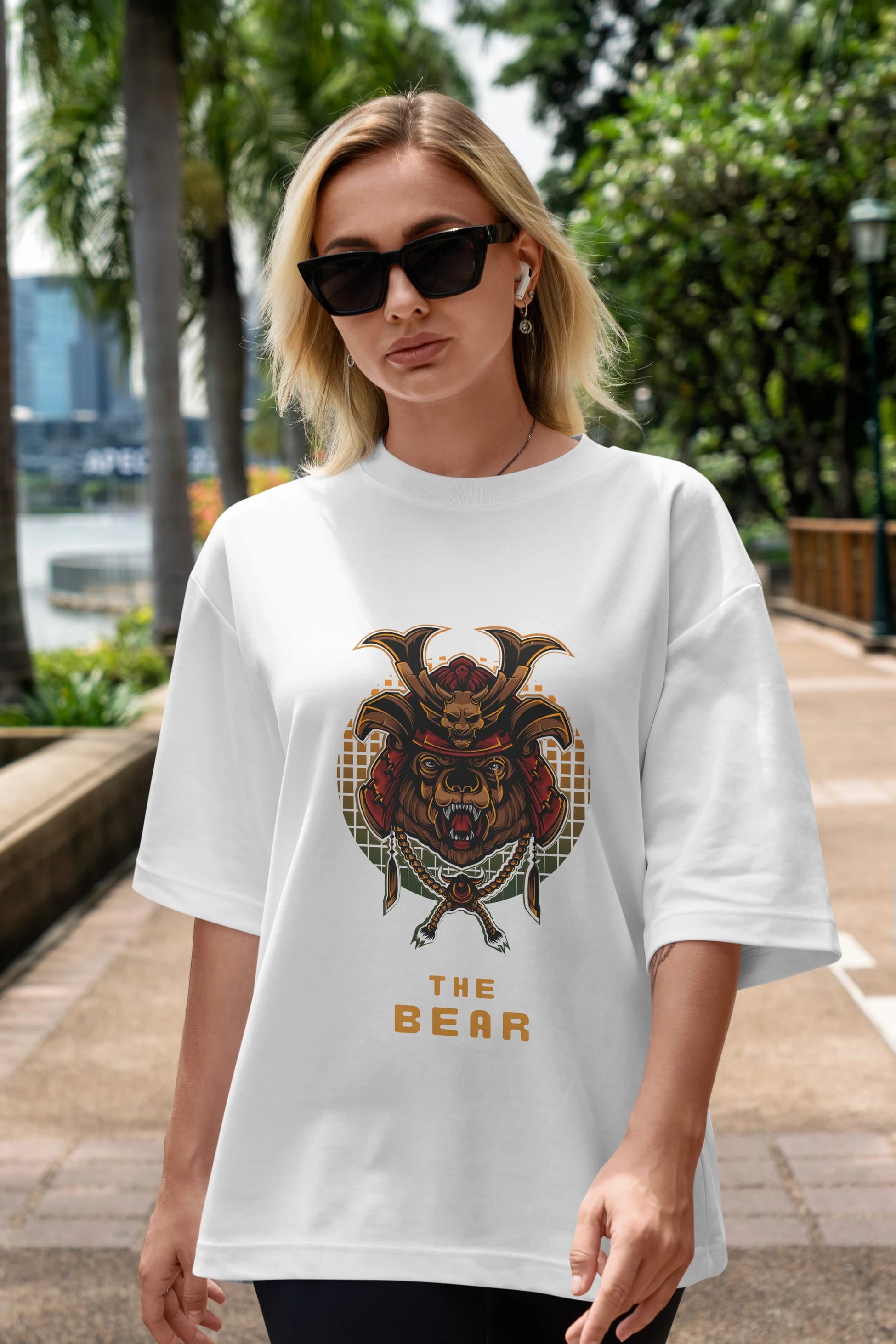The Bear 2 Ön Baskılı Oversize t-shirt Erkek Kadın Unisex