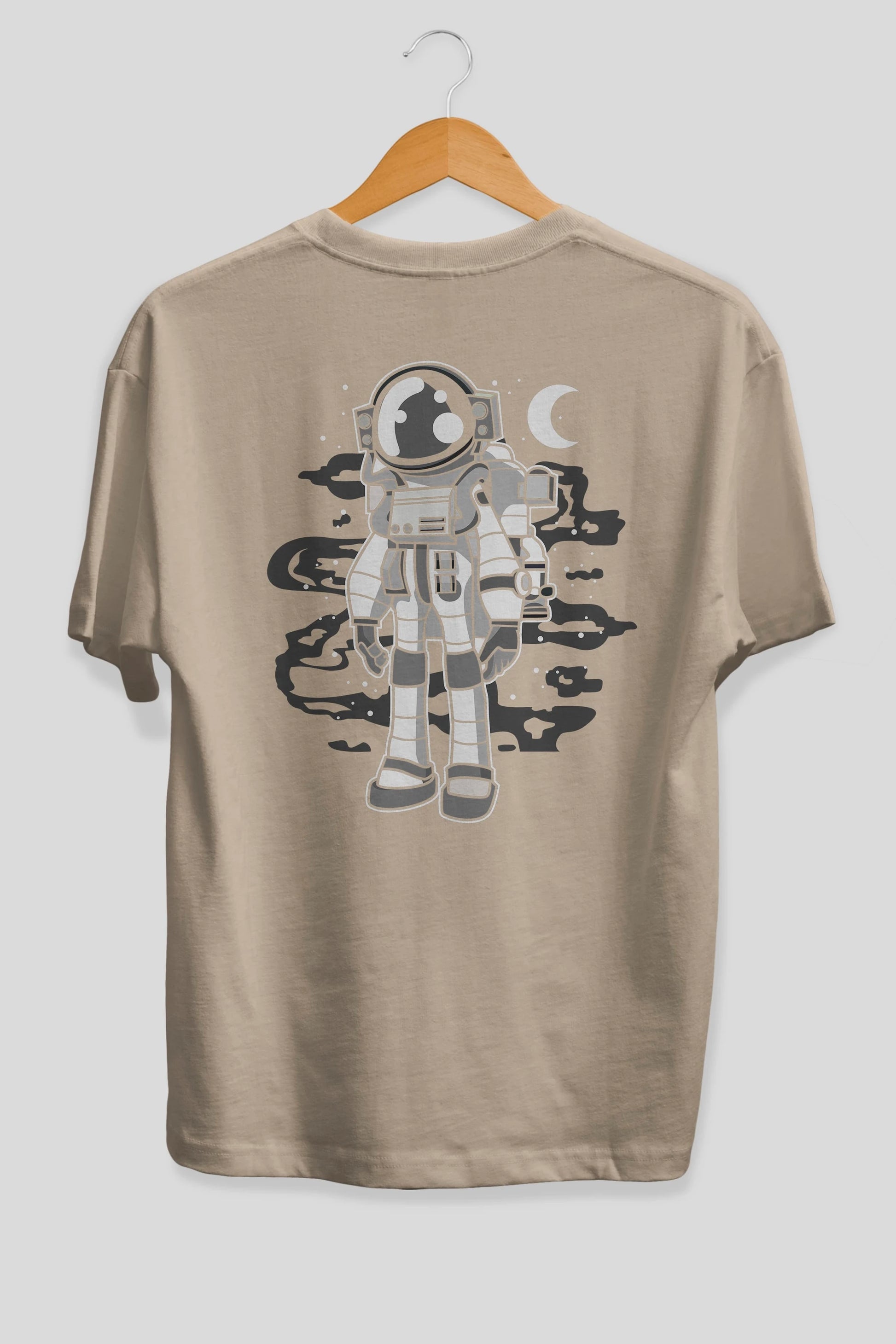 Astronaut Stand Arka Baskılı Oversize t-shirt Erkek Kadın Unisex