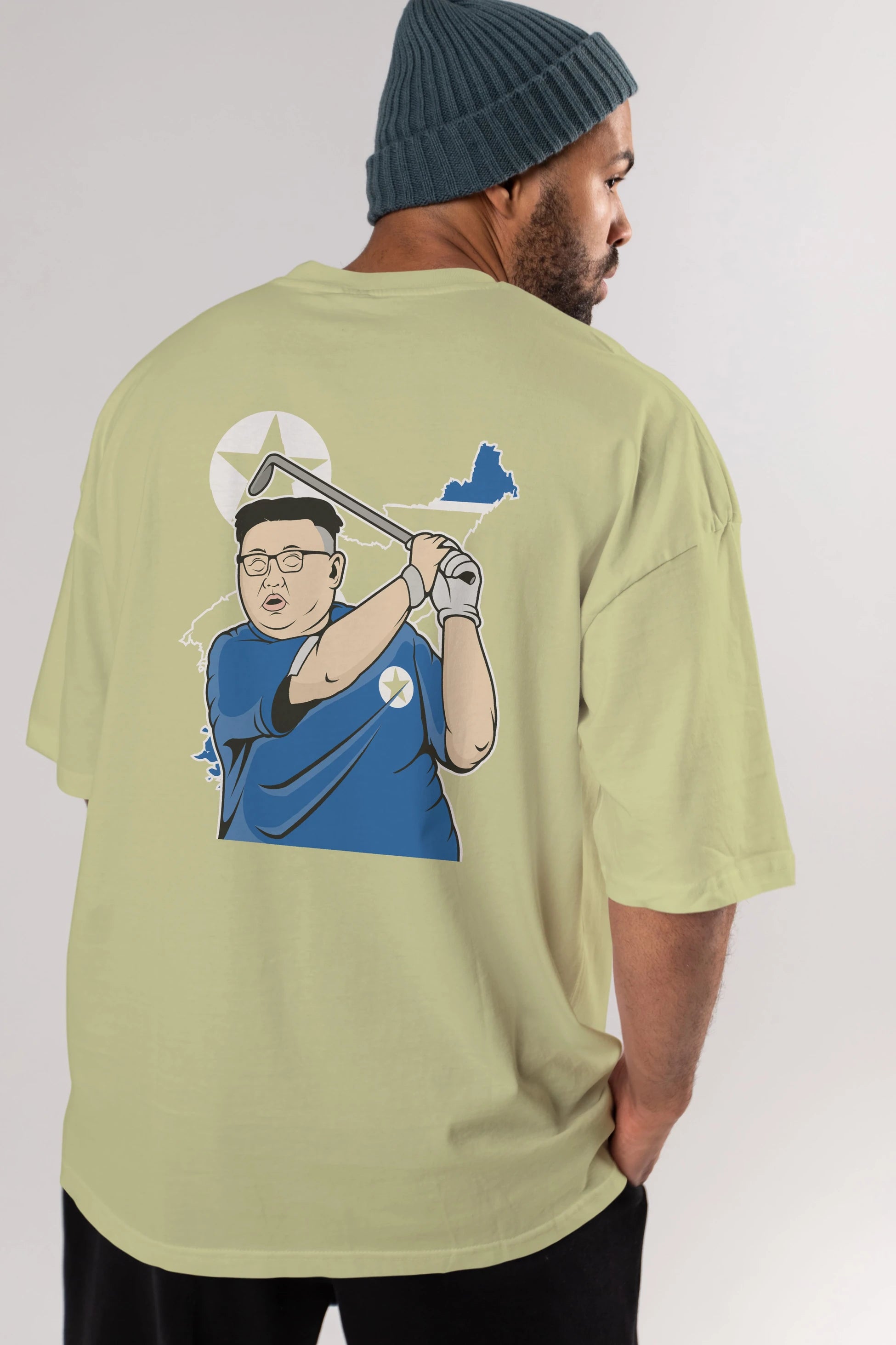 Kim Golf Arka Baskılı Oversize t-shirt Erkek Kadın Unisex %100 Pamuk tişort
