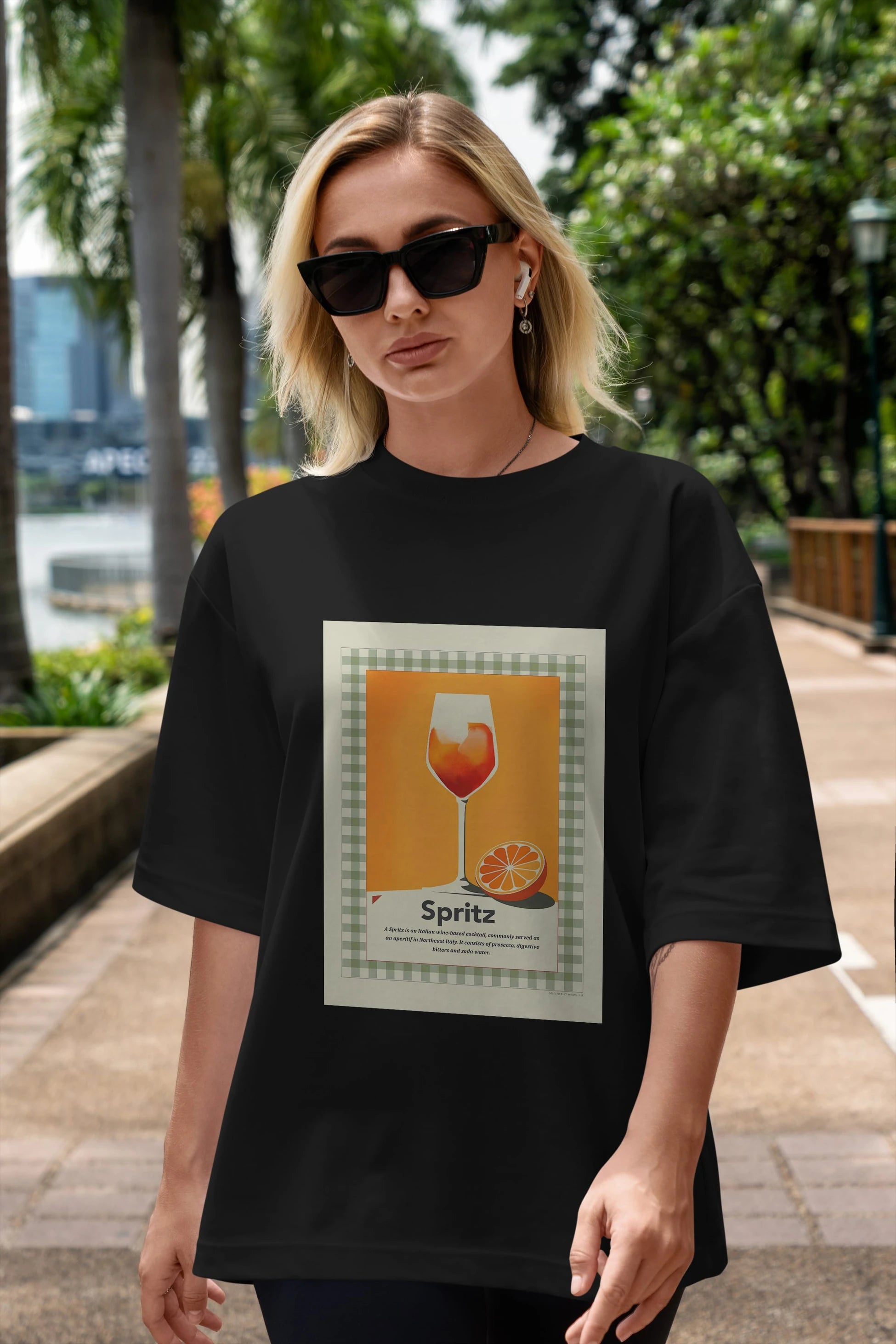Aperol Spritz 5 Ön Baskılı Oversize t-shirt Erkek Kadın Unisex %100 Pamuk Bisiklet Yaka tişort