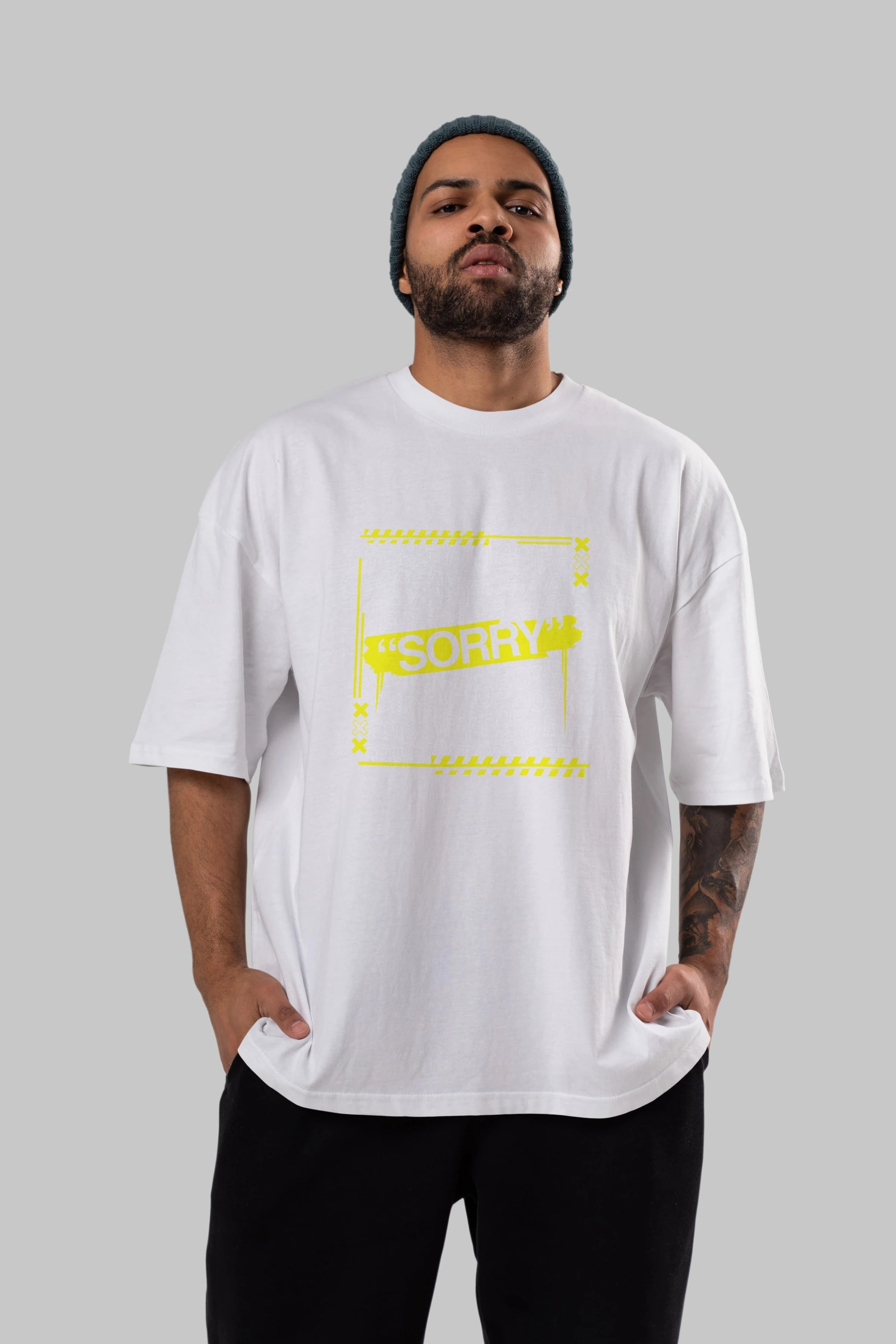 Sorry to Sorry Ön Baskılı Oversize t-shirt Erkek Kadın Unisex