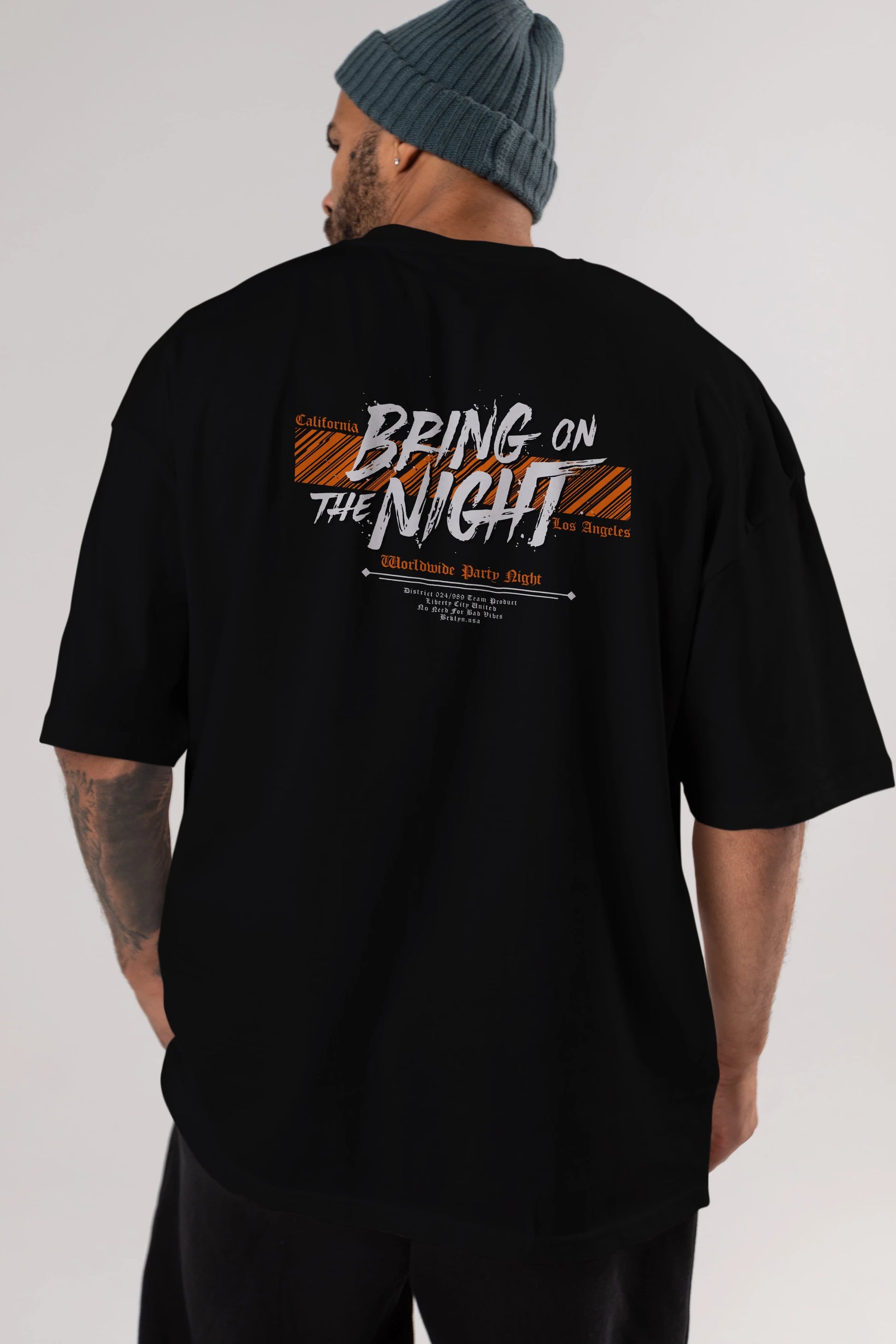Bring on The Night Arka Baskılı Oversize t-shirt Erkek Kadın Unisex