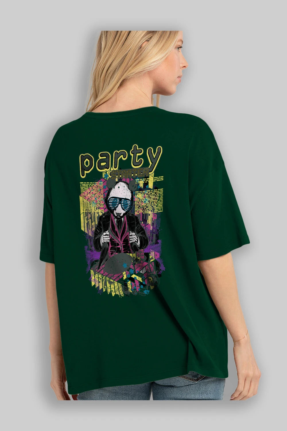 Party Starter Arka Baskılı Oversize t-shirt Erkek Kadın Unisex